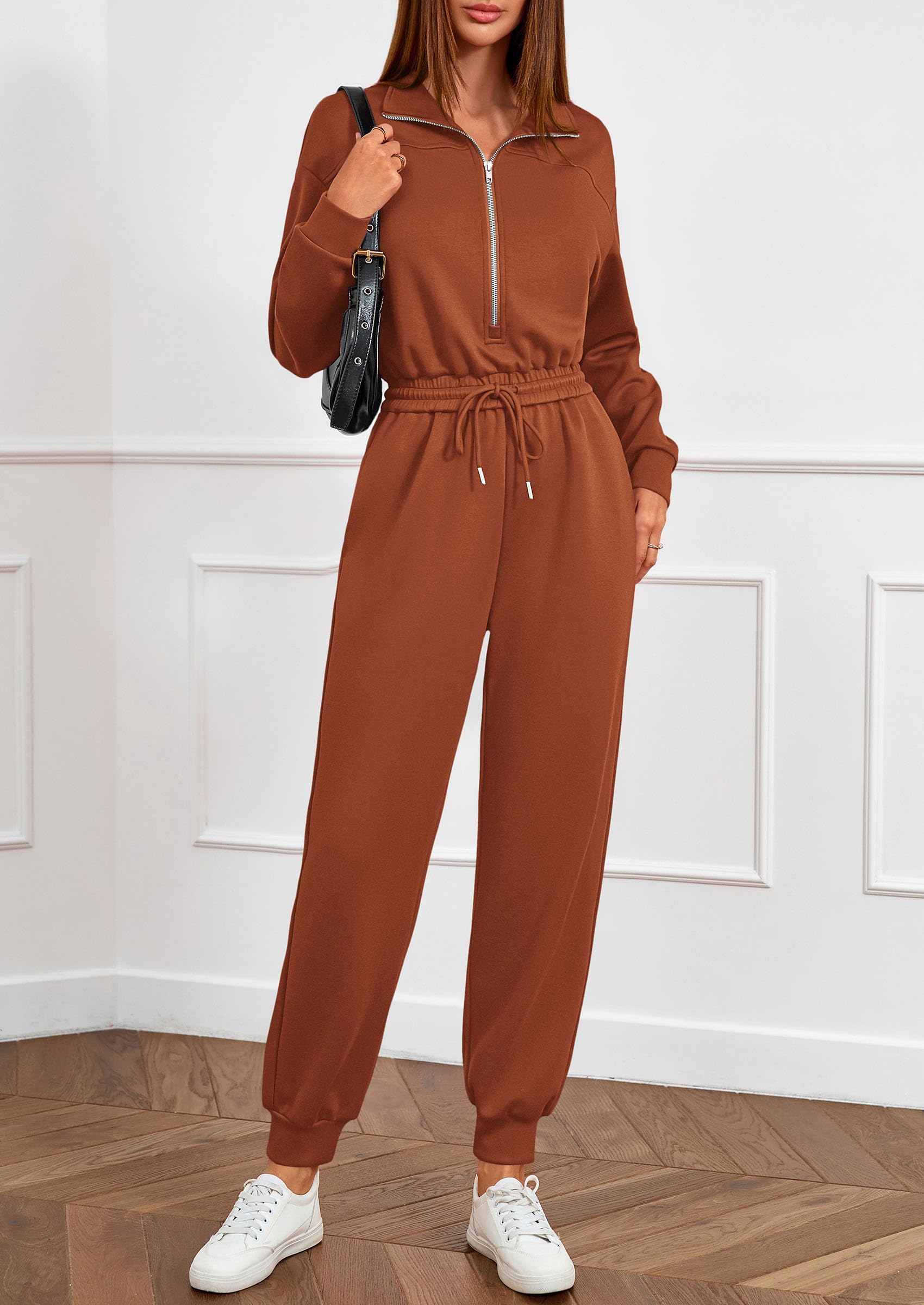 Long Sleeve Jumpsuits for Women Fall One Piece Travel Outfits