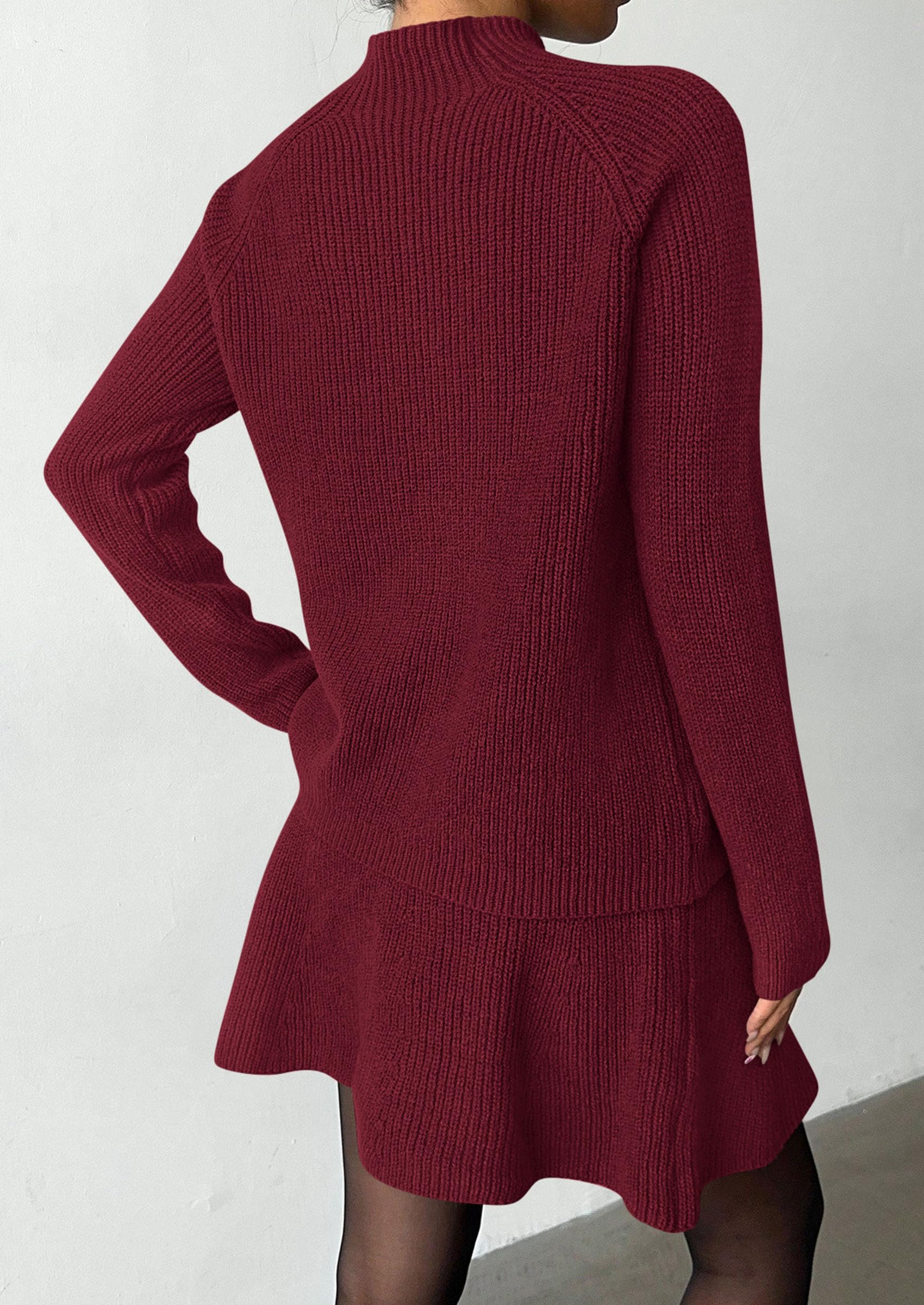 Women's Fall 2 Piece Outfits Matching Sweater Skirt Sets