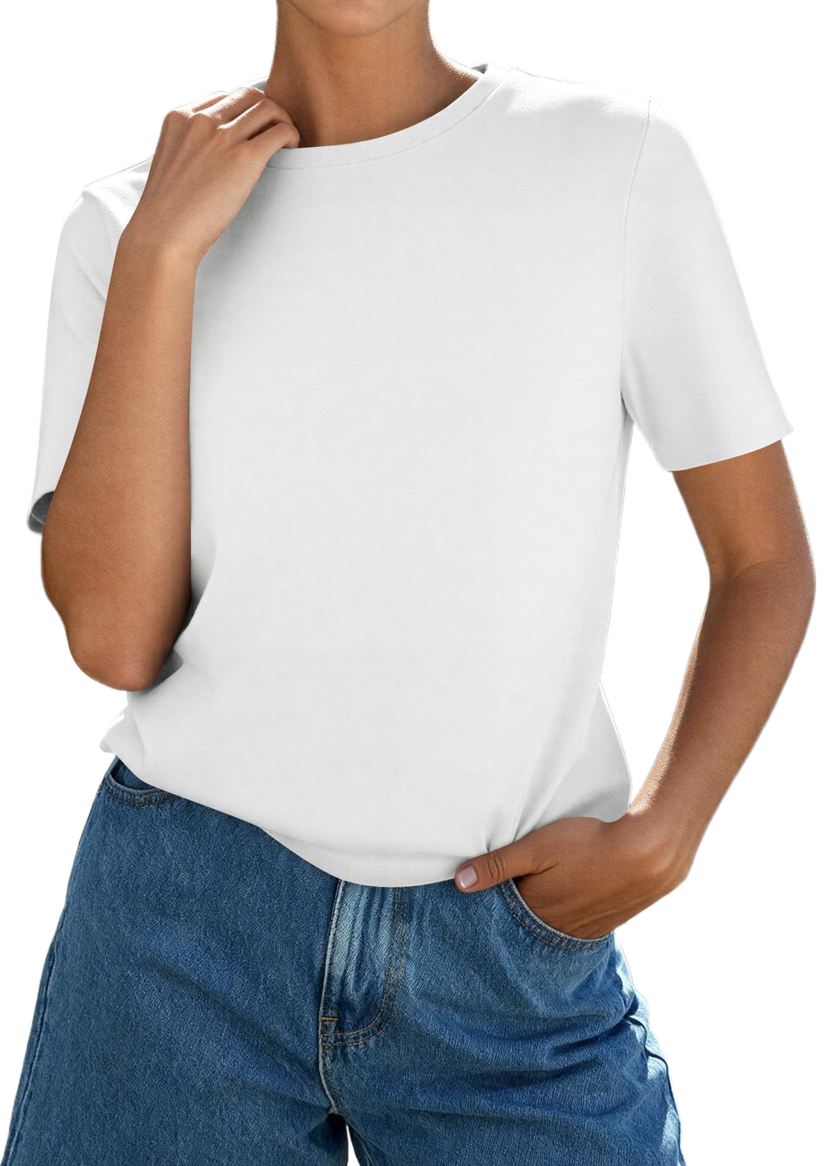 Women's Short Sleeve Cotton Tops Summer Casual T-Shirt 2026