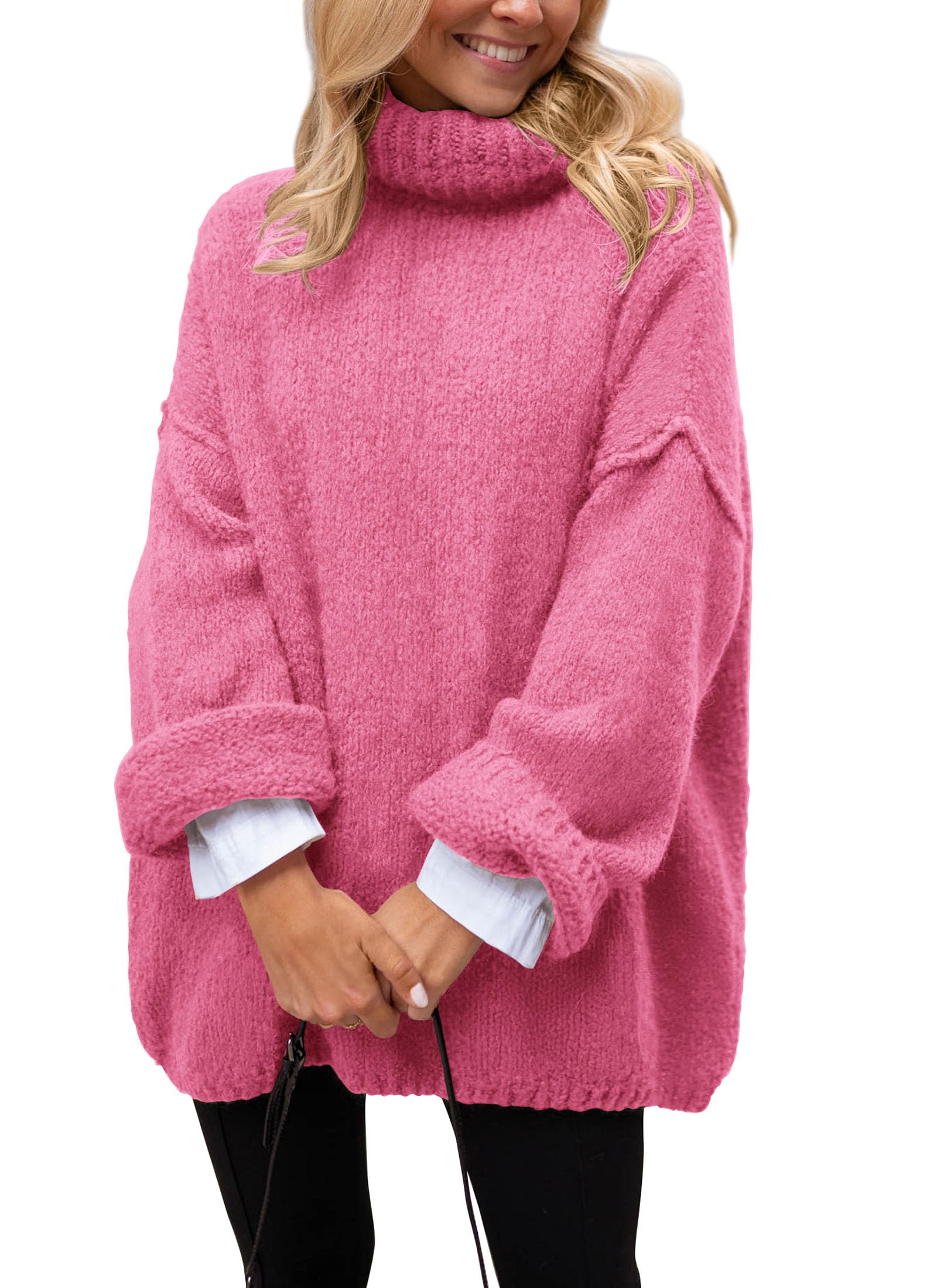 Women's Cozy Chunky Knit Oversized Fall Turtleneck Sweaters