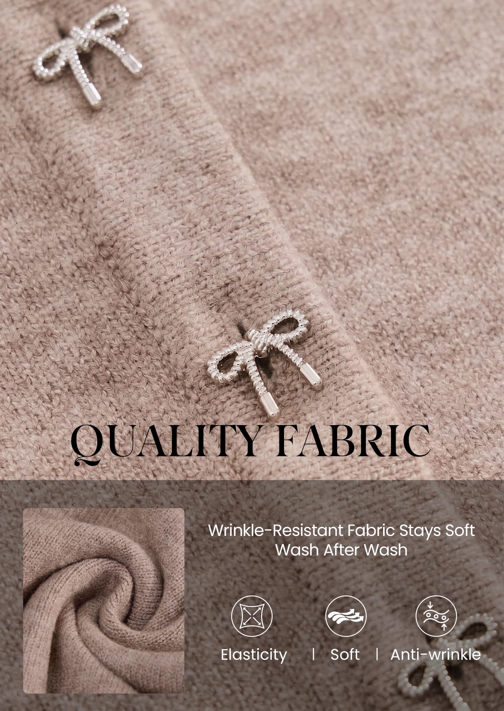 Cardigan Sweaters for Women Cropped Bow Button Up Cardigan