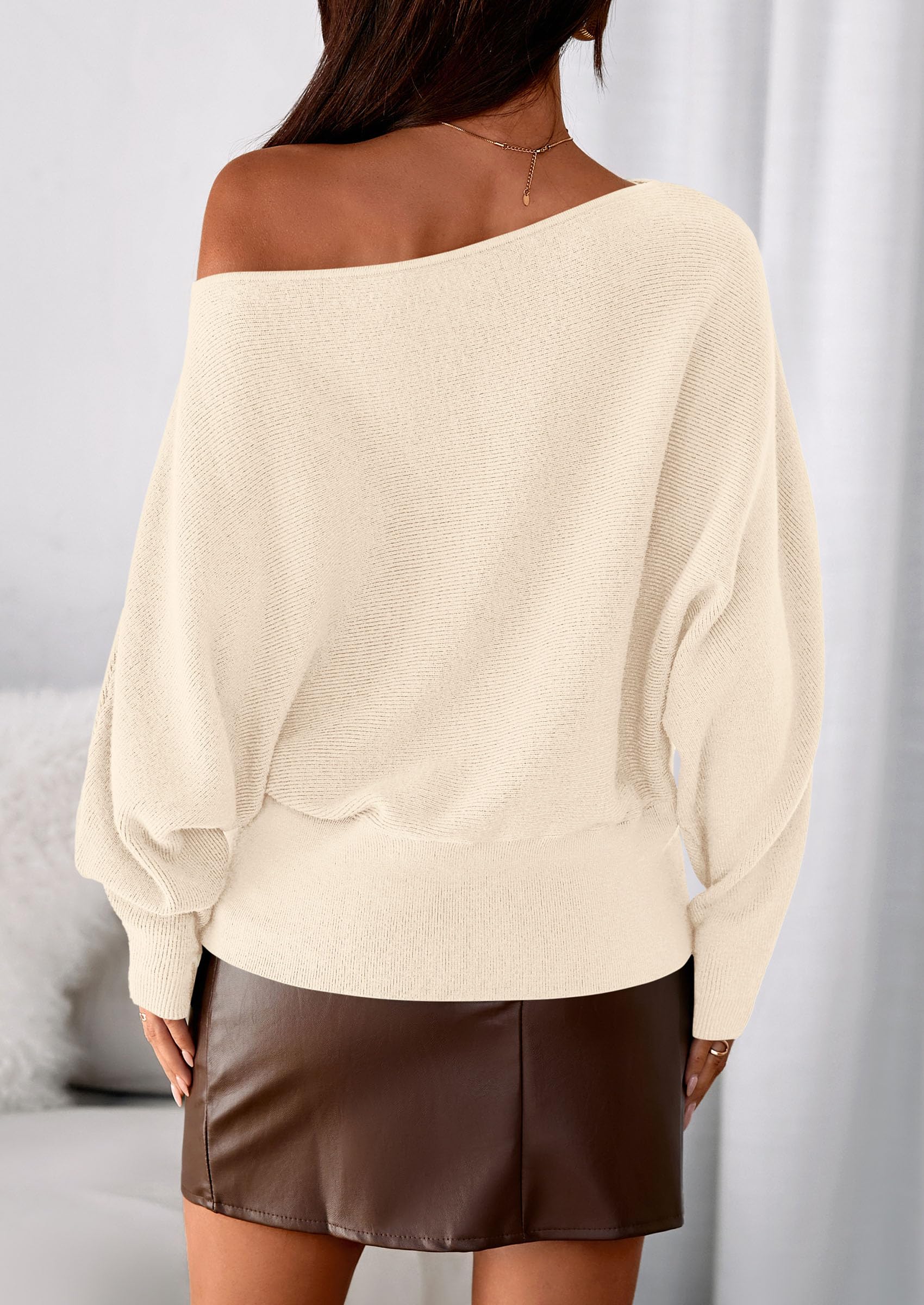 Women's Off the Shoulder Sweater Trendy Fall Going Out Tops
