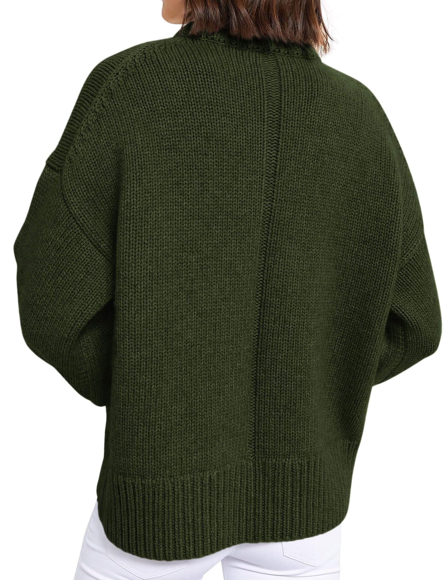 Casual Rollneck Sweater Womens Fall Fashion 2026 Army Green,S