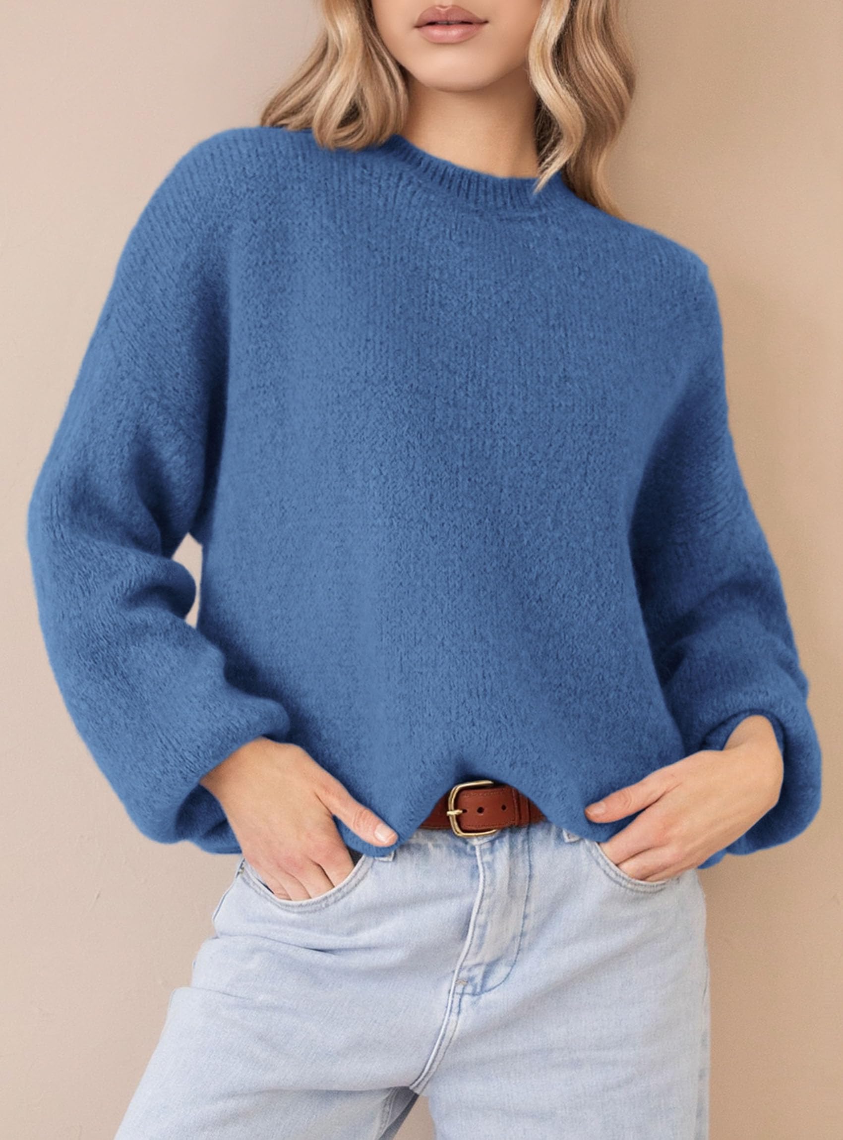 Women's Fall Oversized Holiday Sweaters (Blue,S)
