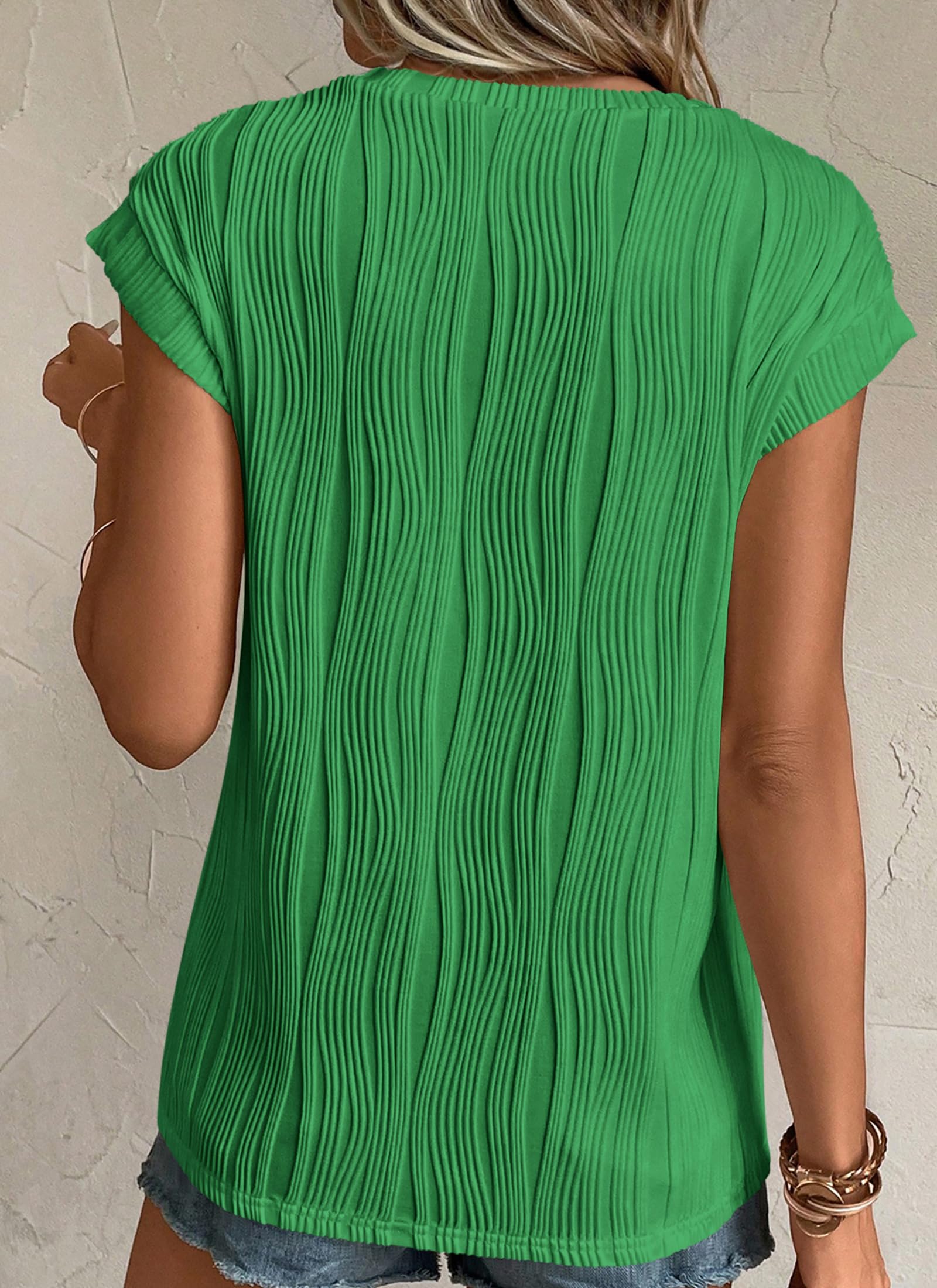 Blouses for Women Dressy Casual Summer Tops, Green,S