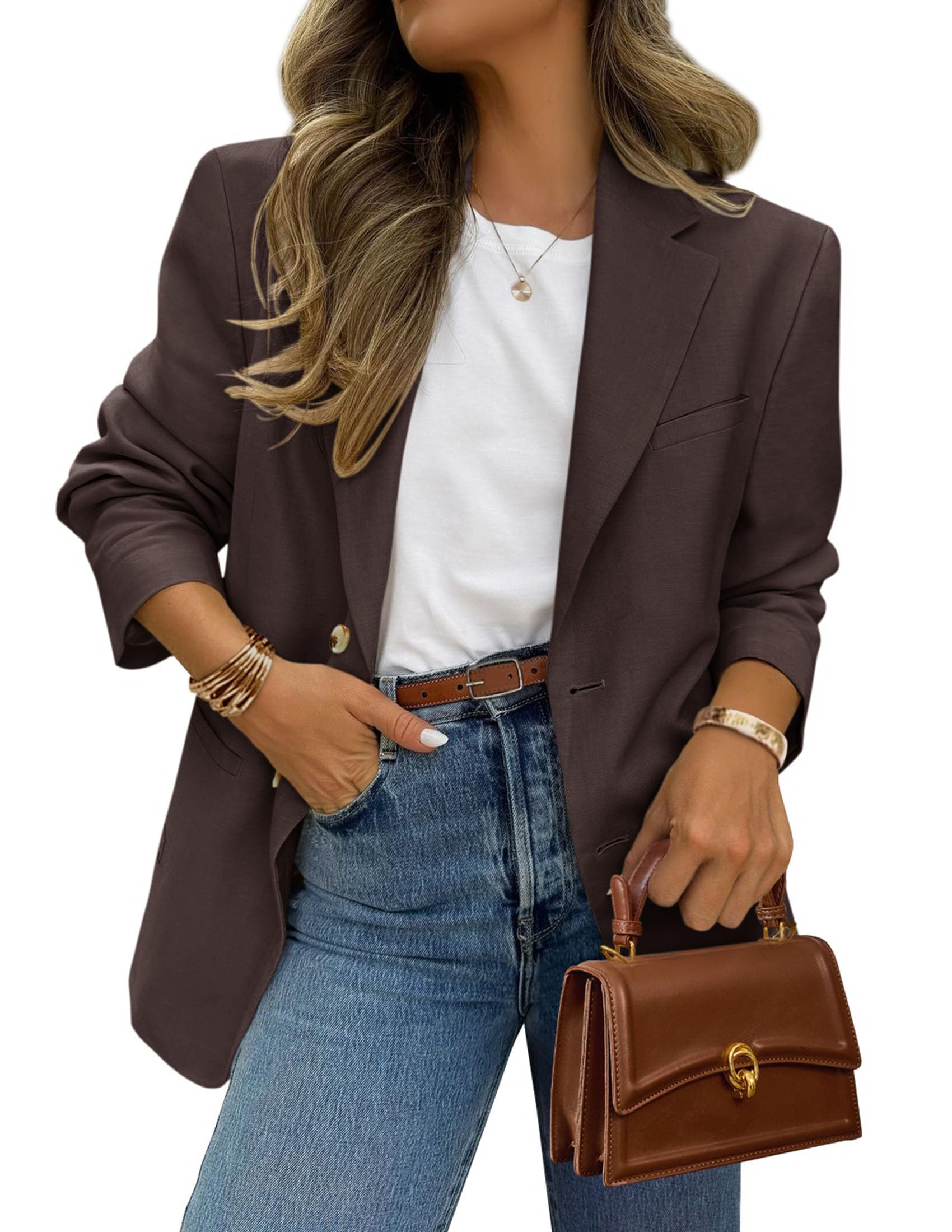 2026 Blazers for Women Business Casual,Coffee,XS