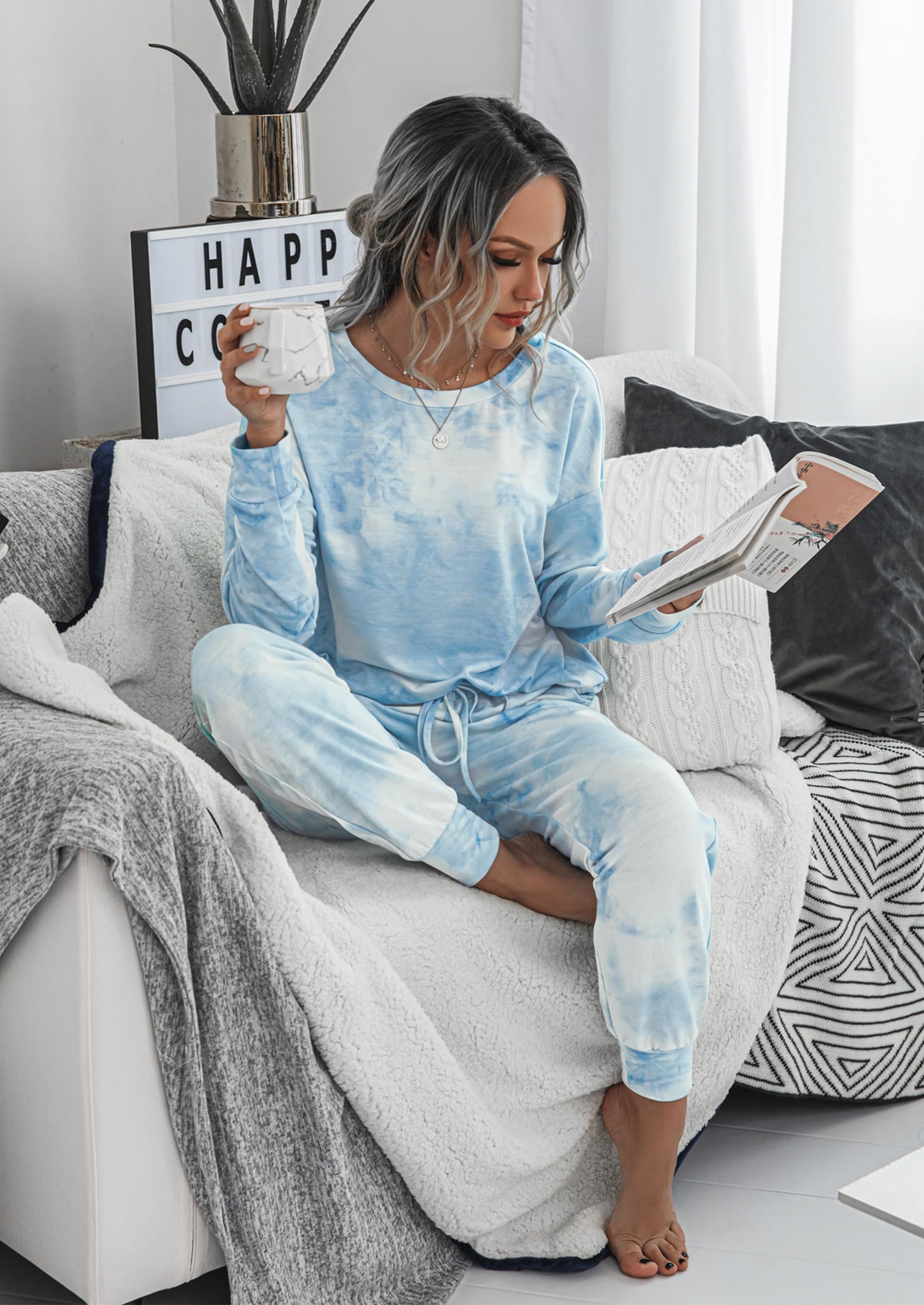 Women's Pajama Sets Casual 2 Piece Fall Matching Lounge Set