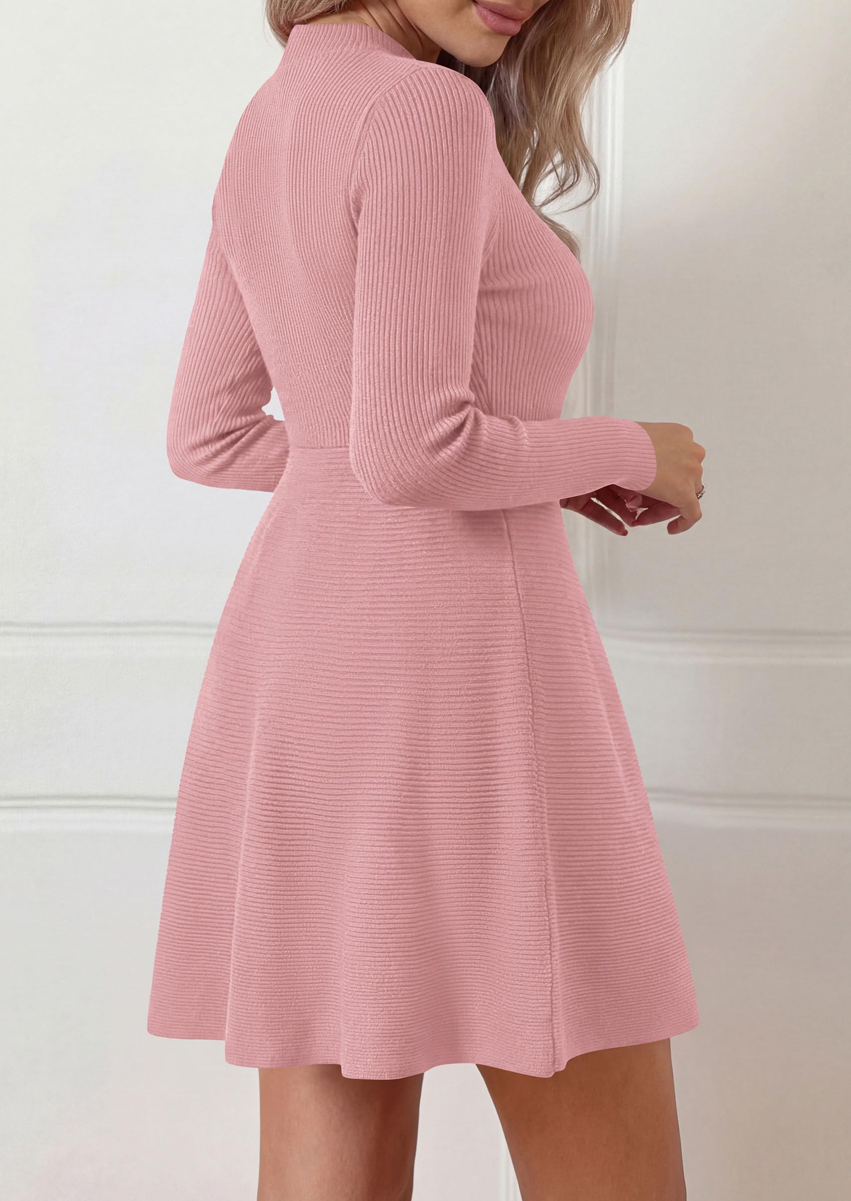 Women's Knit A Line Short Sweater Dress for Fall Wedding Guest