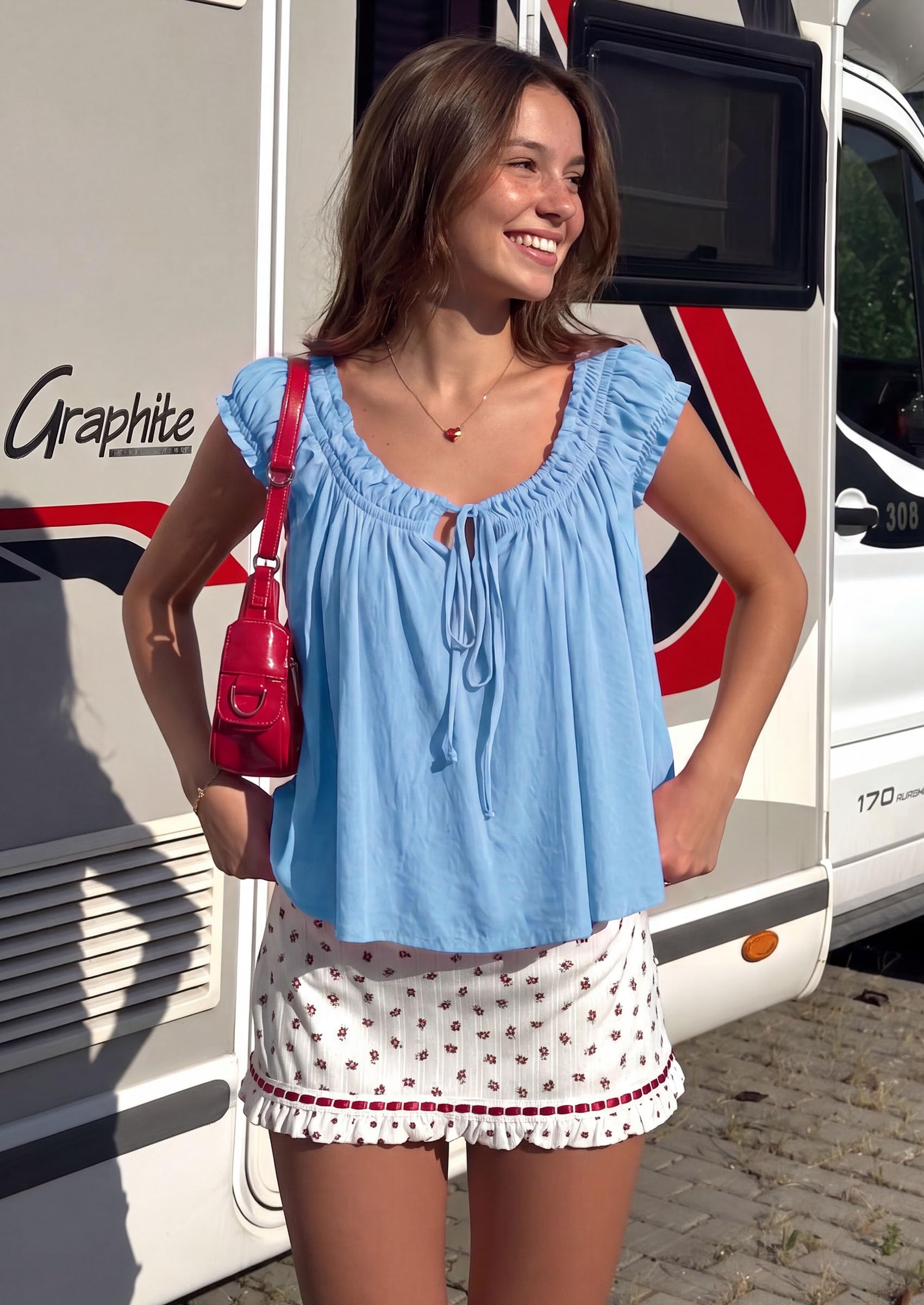 Womens Summer Tank Tops Babydoll Peplum Blouses,Light Blue,XS