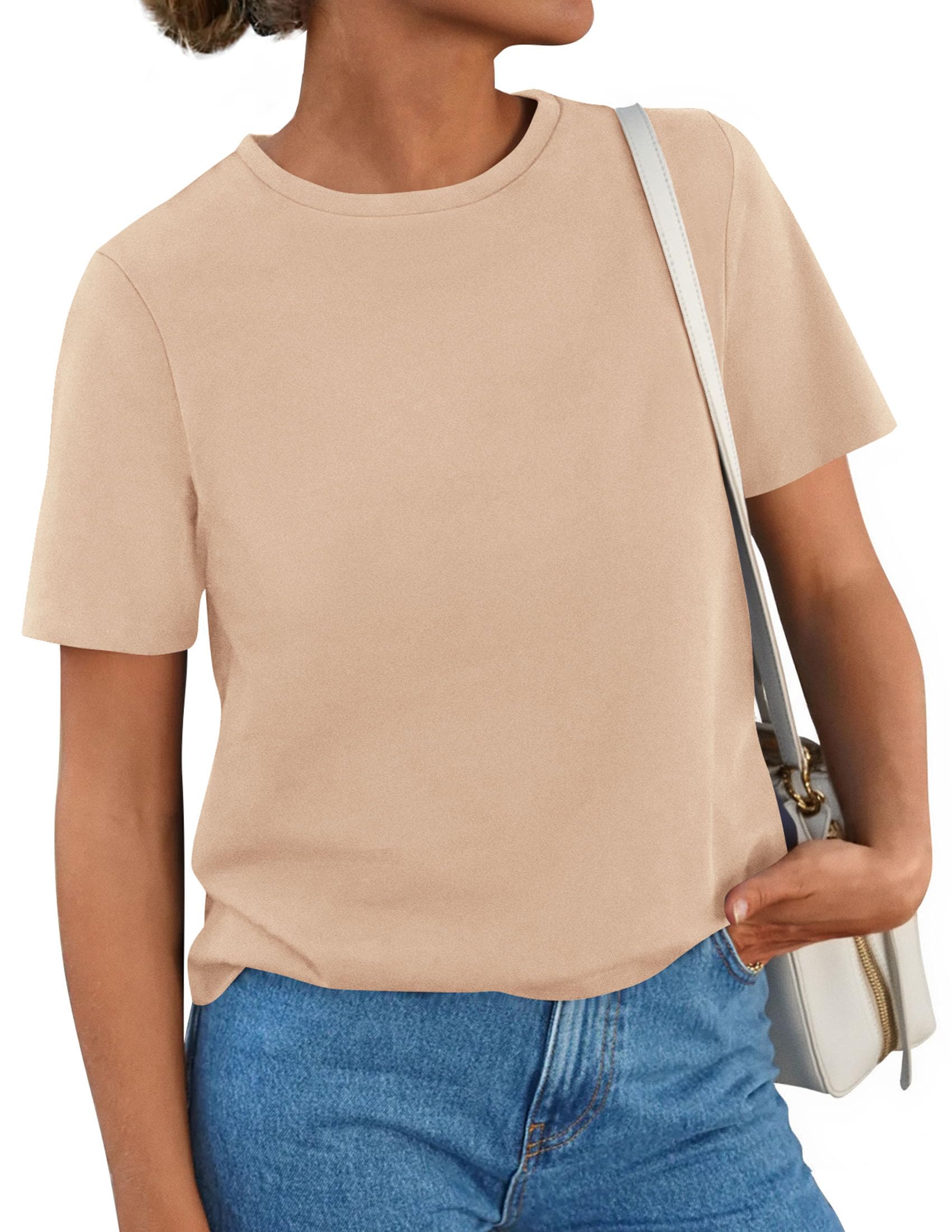 Women's Short Sleeve Cotton Tops Summer Casual T-Shirt 2026