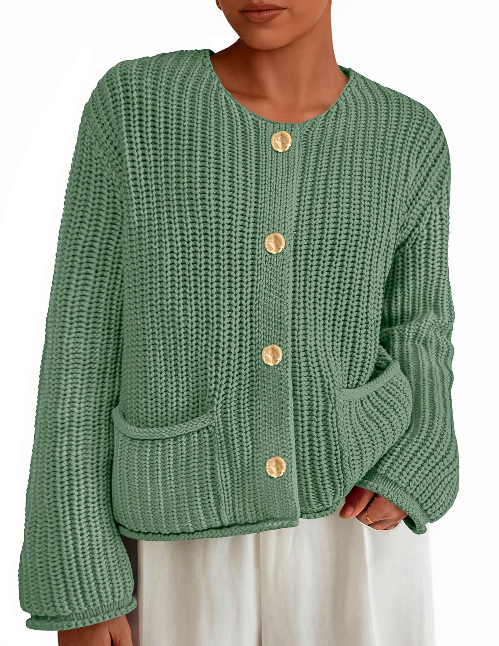 Women Oversized Cardigan Sweaters 2026 Fall Outfits,Sage Green