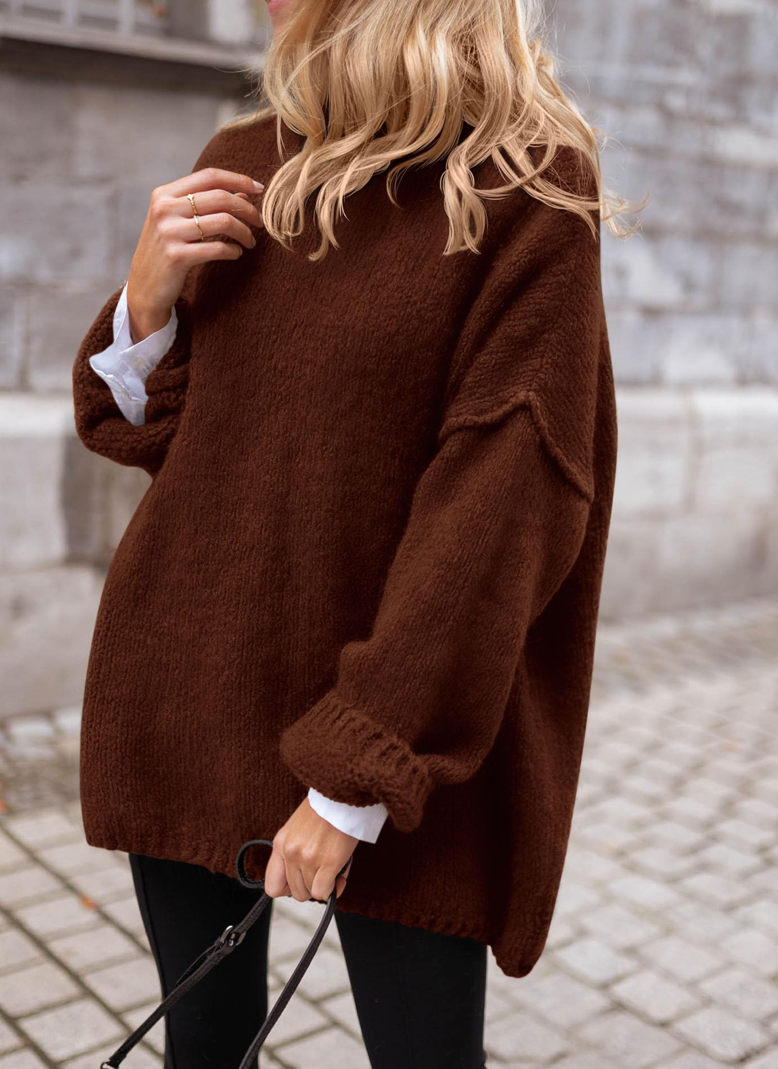 Women's Cozy Chunky Knit Oversized Fall Turtleneck Sweaters