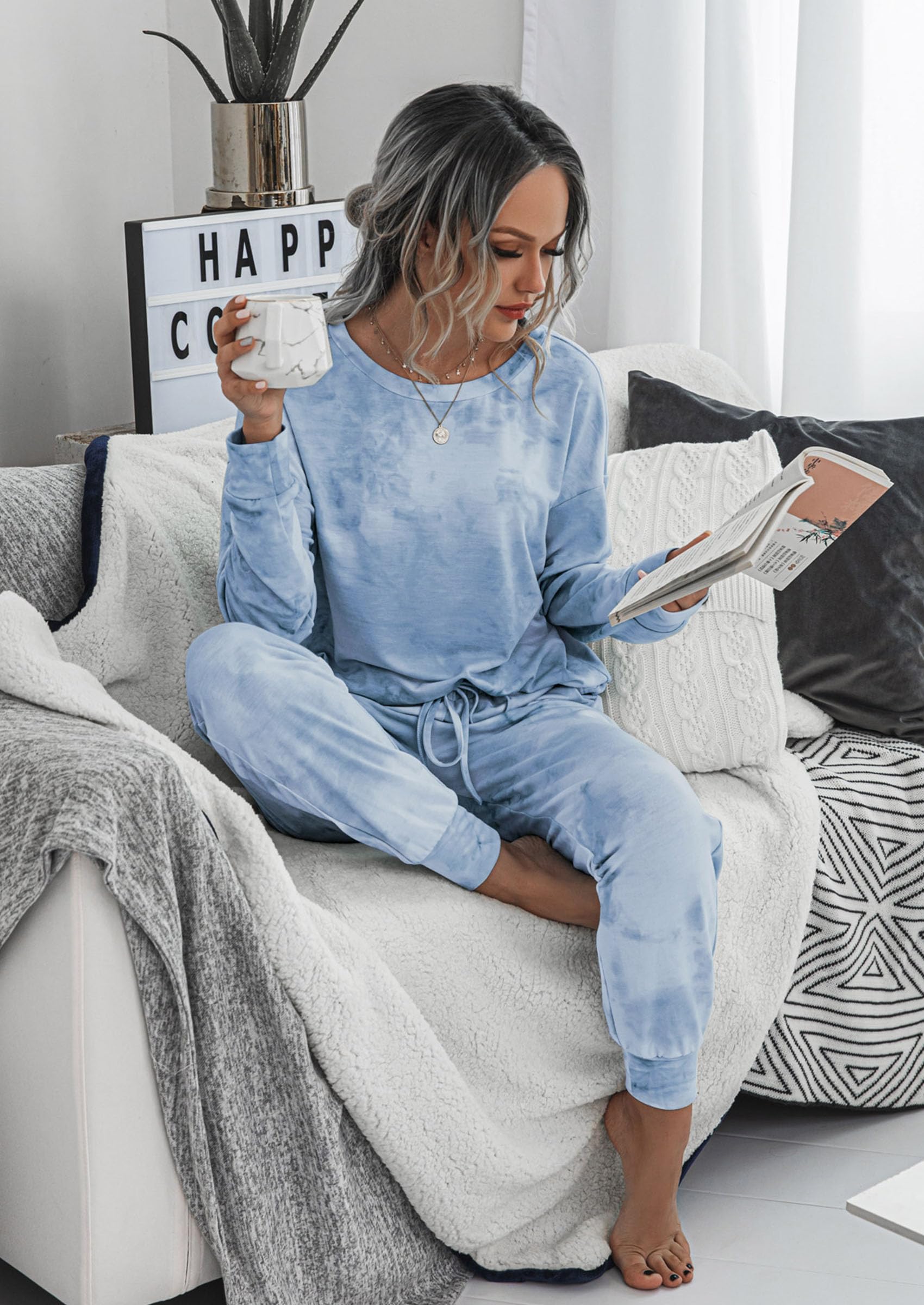Women's Pajama Sets Casual 2 Piece Fall Matching Lounge Set