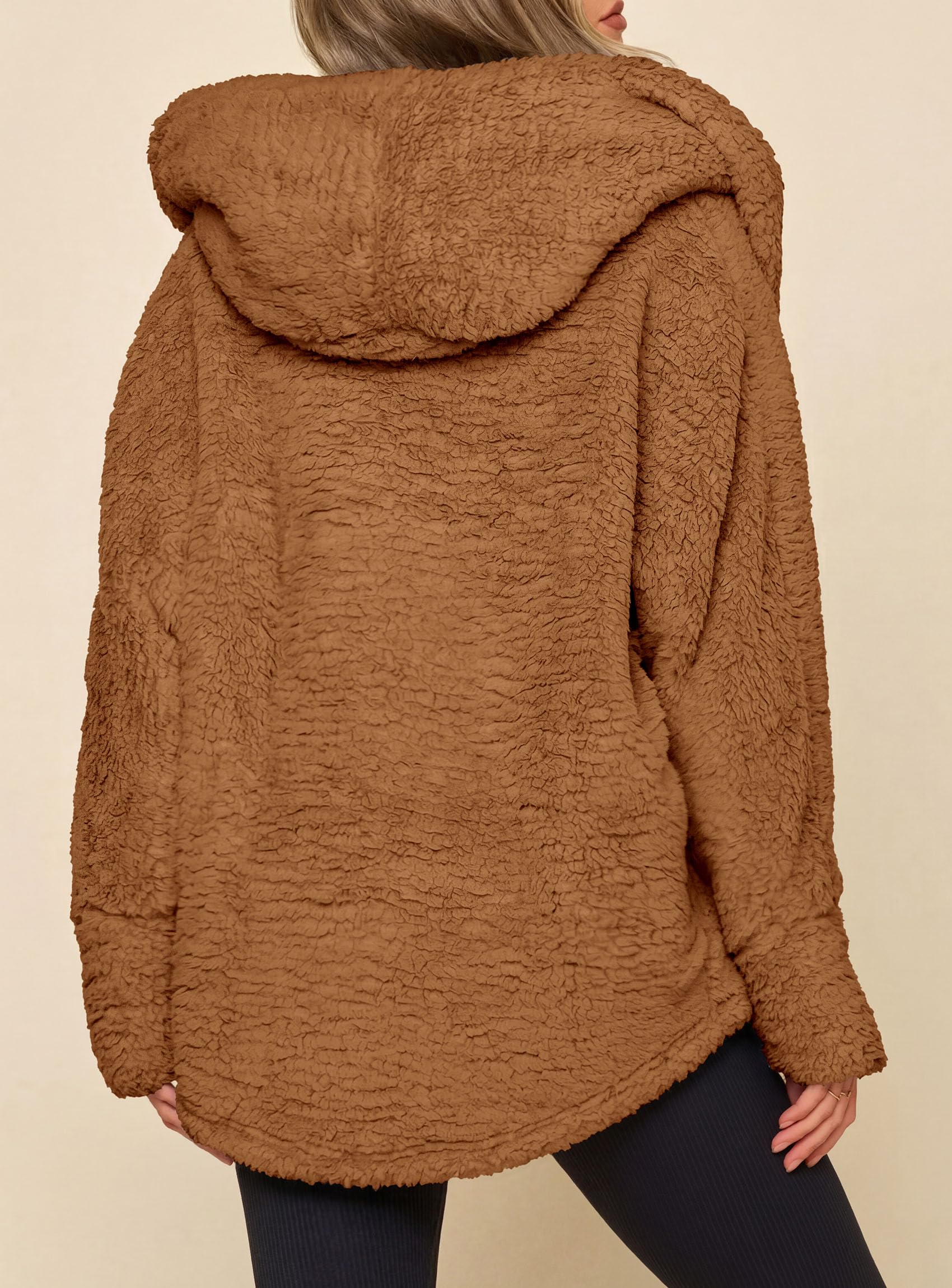 Women's Winter Warm Coats Hooded Faux Fur Sherpa Jacket