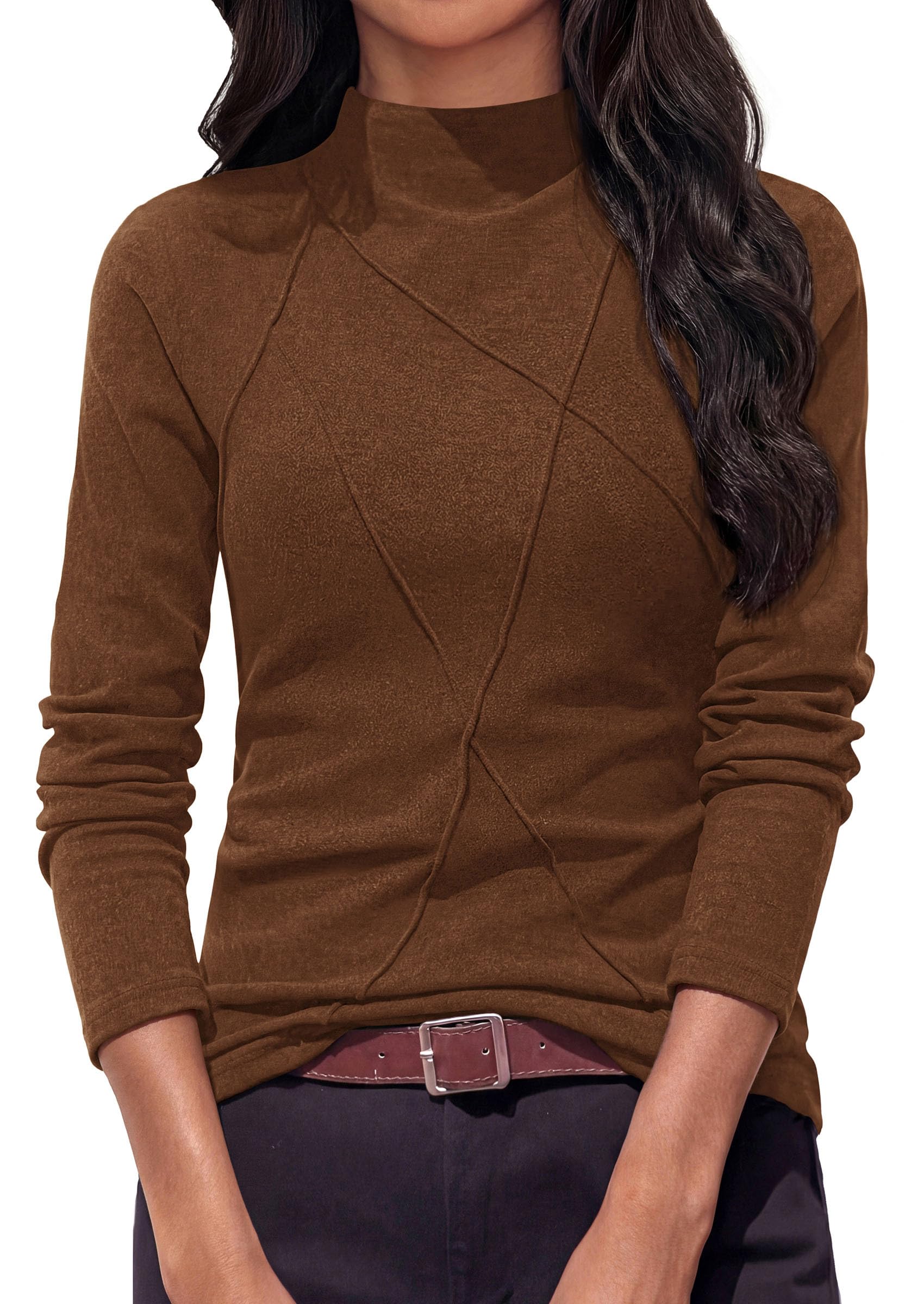 Women's Mock Neck Long Sleeve Shirts Underscrub Fall Tops