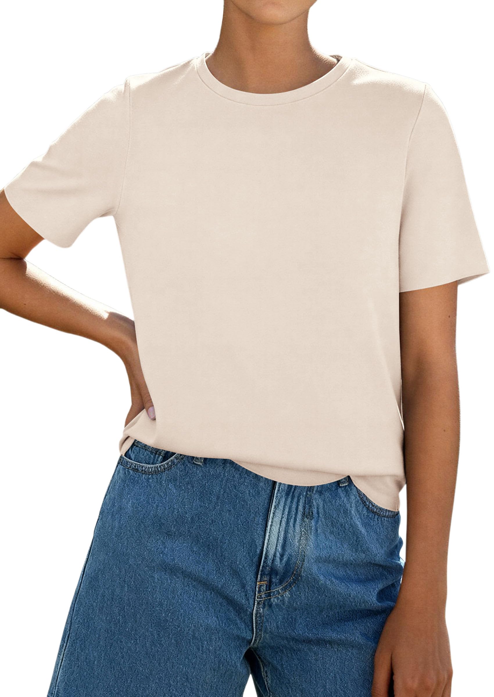 Women's Short Sleeve Cotton Tops Summer Casual T-Shirt 2026
