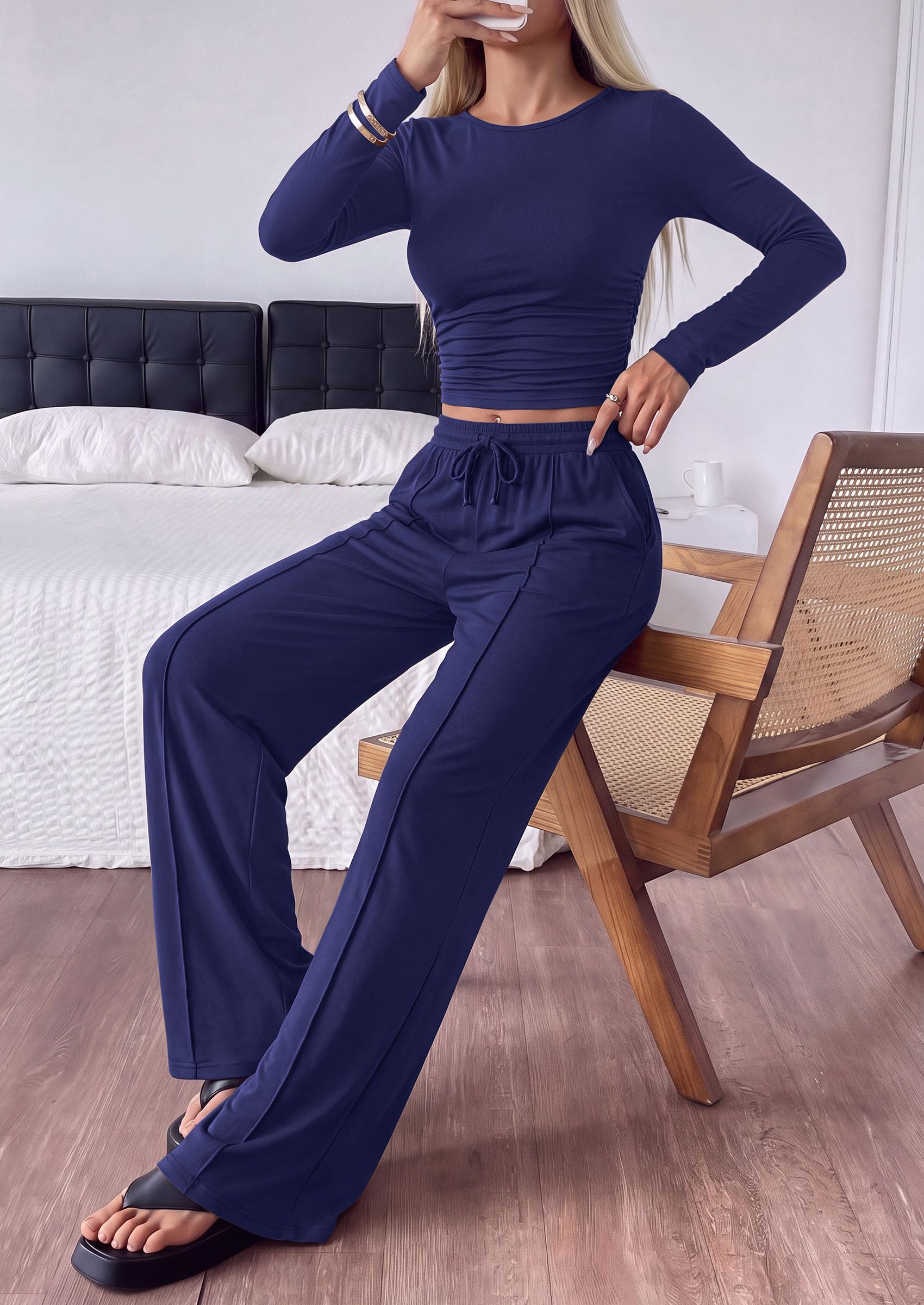 Womens 2 Piece Lounge Sets Fall Fashion Airport Travel Outfits