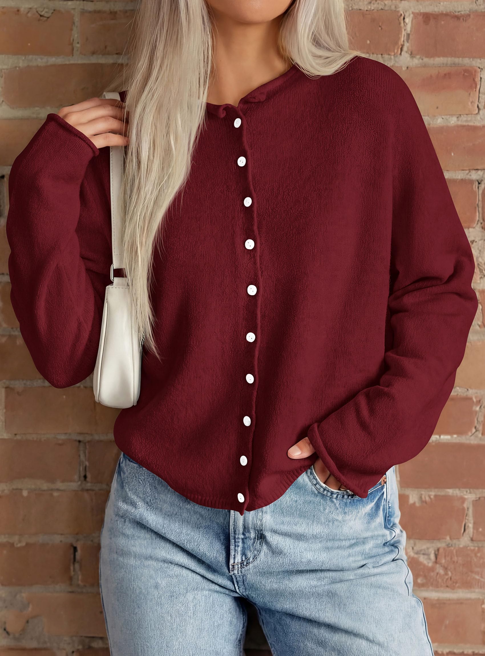 Button Up Cardigan for Women Knit Oversized Fall Sweaters