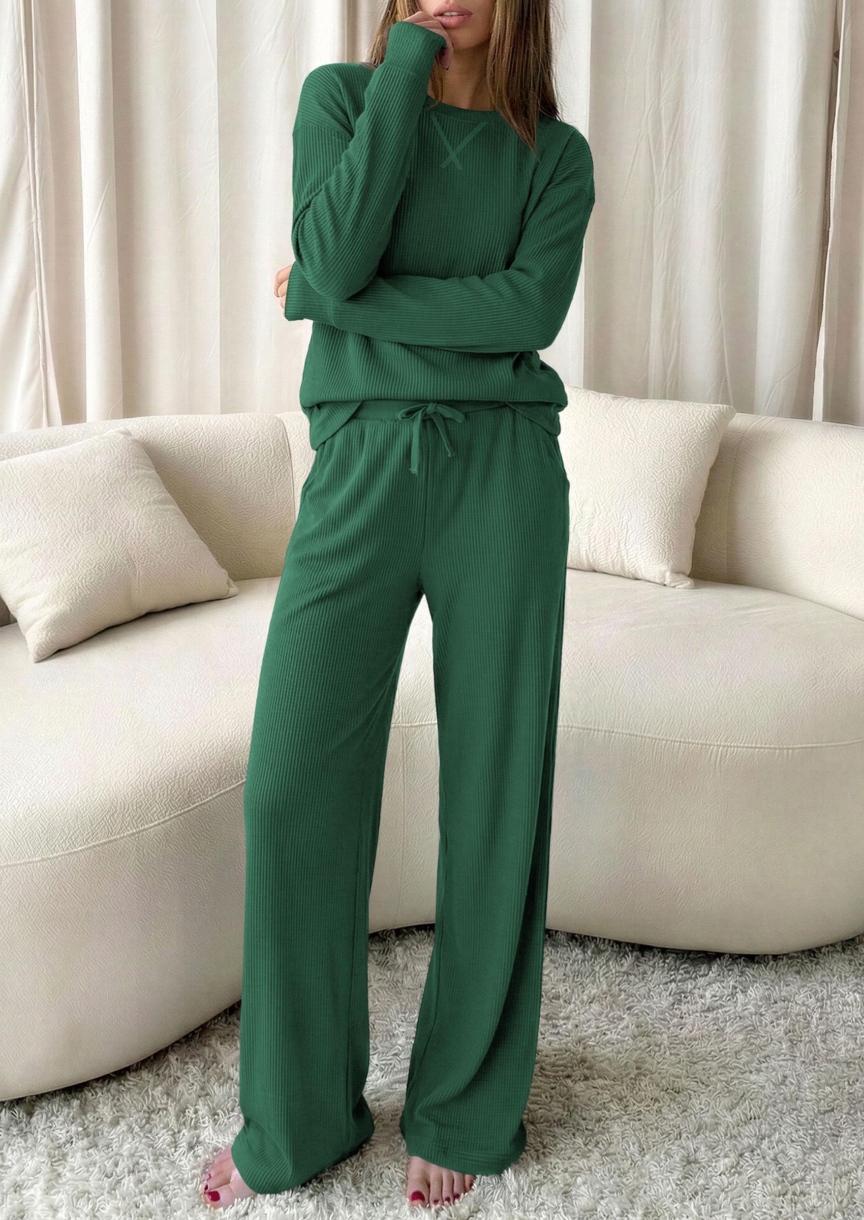 Women Matching Lounge Sets Fall 2 Piece Airport Travel Outfit