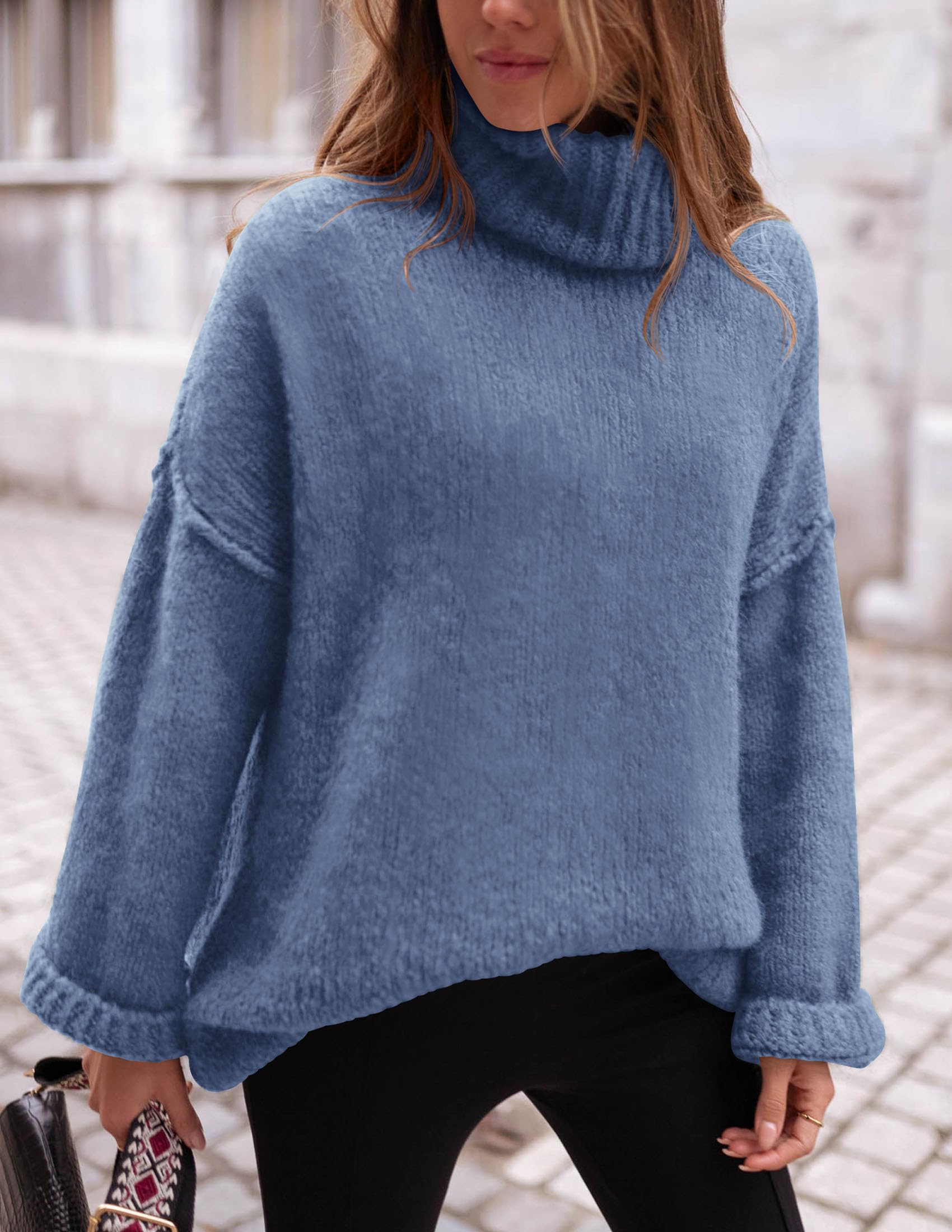 Women's Cozy Chunky Knit Oversized Fall Turtleneck Sweaters