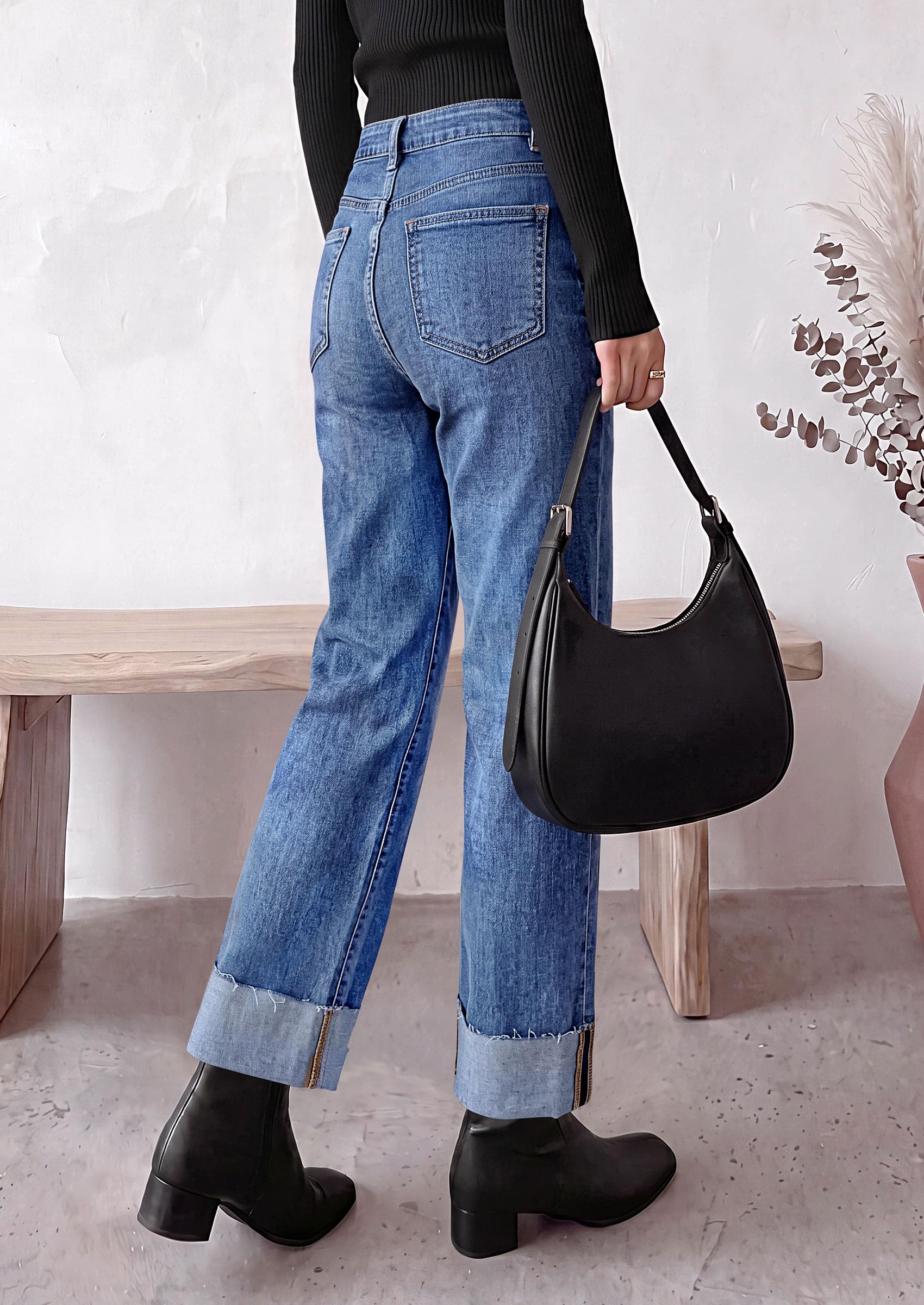 Women's Baggy Denim Jeans Wide Leg Pants Ashleigh Blue 4