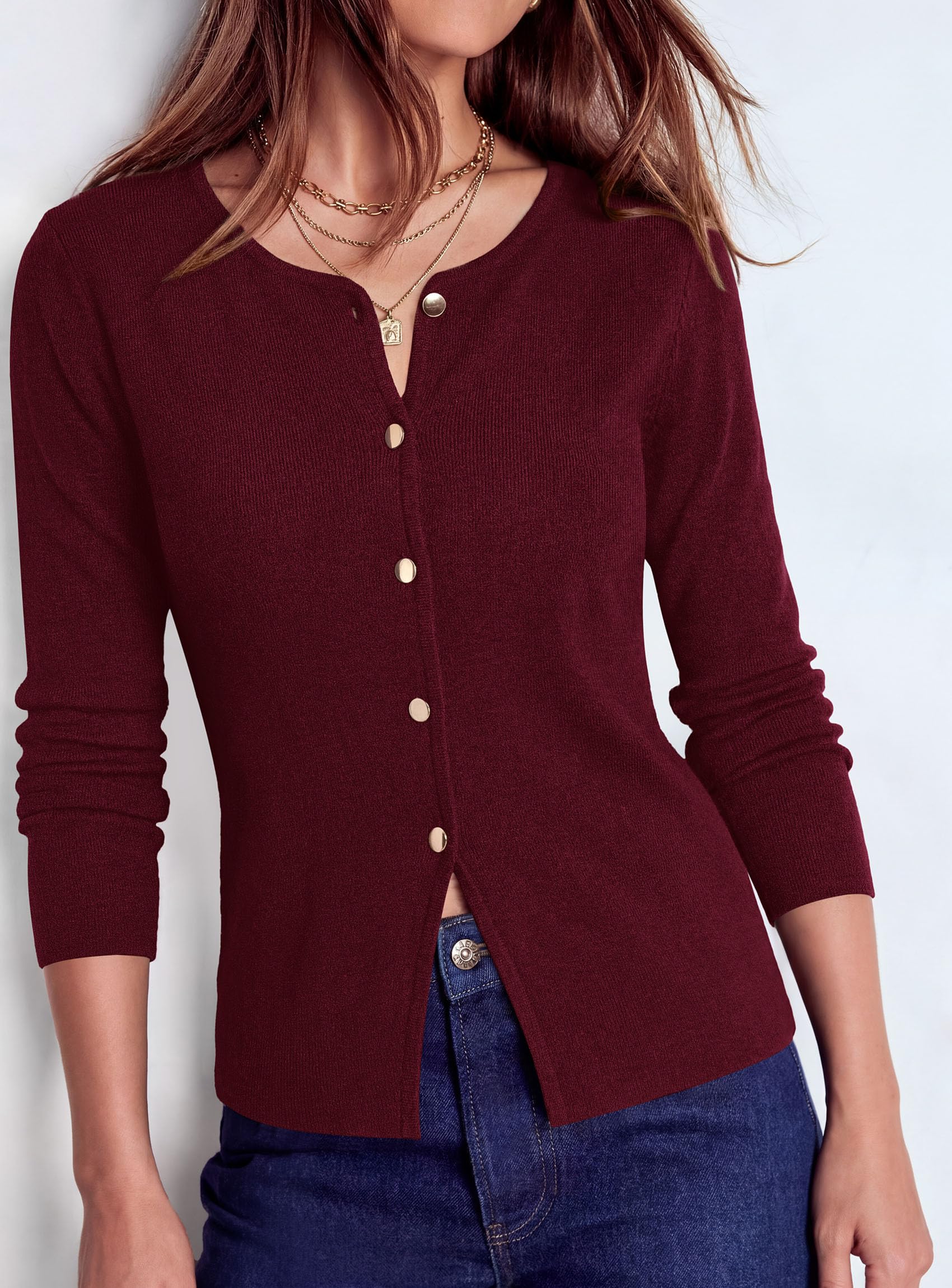 Lightweight Cardigan Sweaters for Women Button Up Fall Outfits