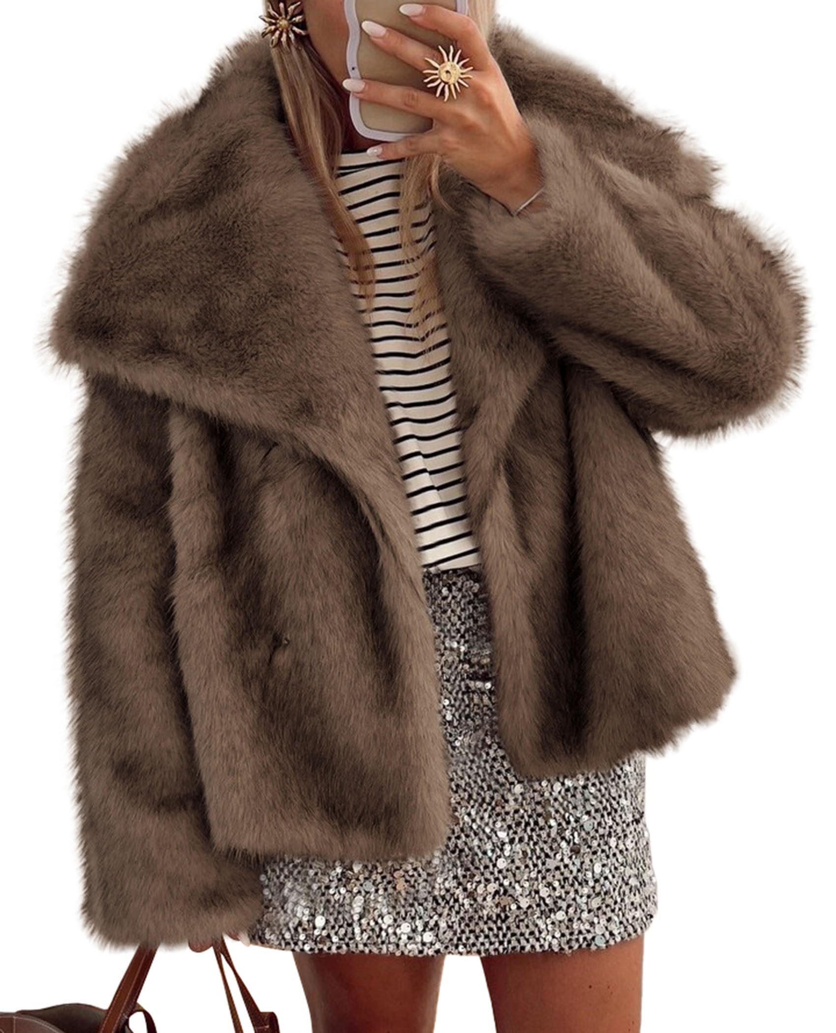 Womens Winter Coats Faux Fur Oversized Jackets