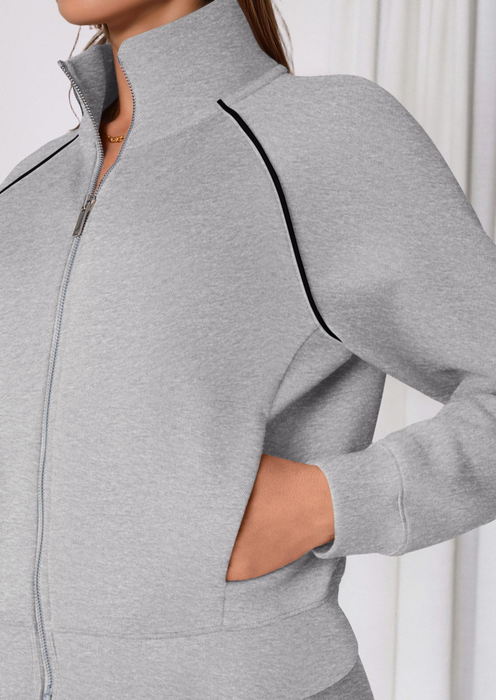 Women's 2 Piece Outfits Sweatsuits Lounge Sets,Grey,S