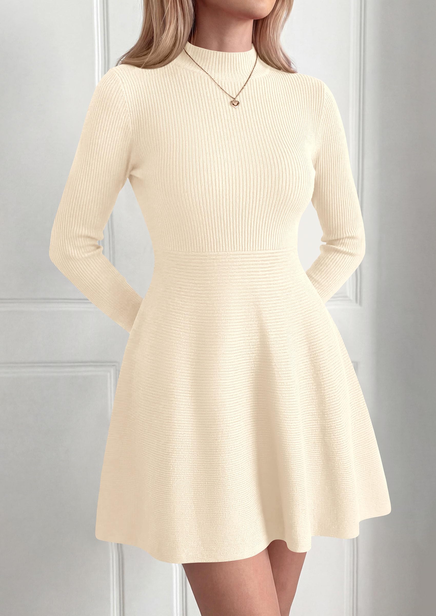 Women's Knit A Line Short Sweater Dress for Fall Wedding Guest