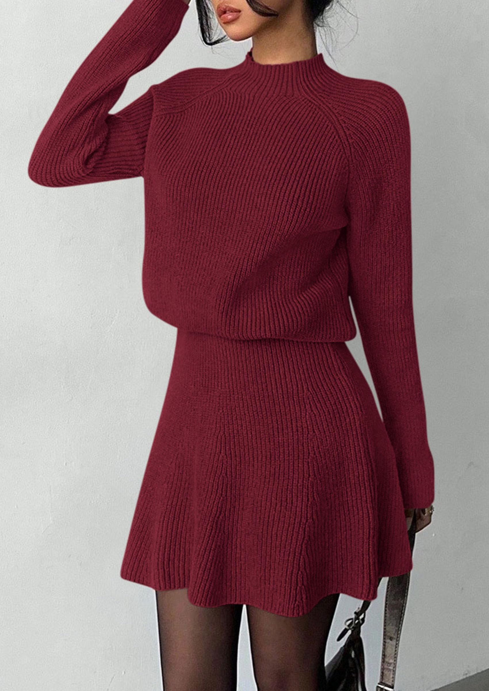 Women's Fall 2 Piece Outfits Matching Sweater Skirt Sets