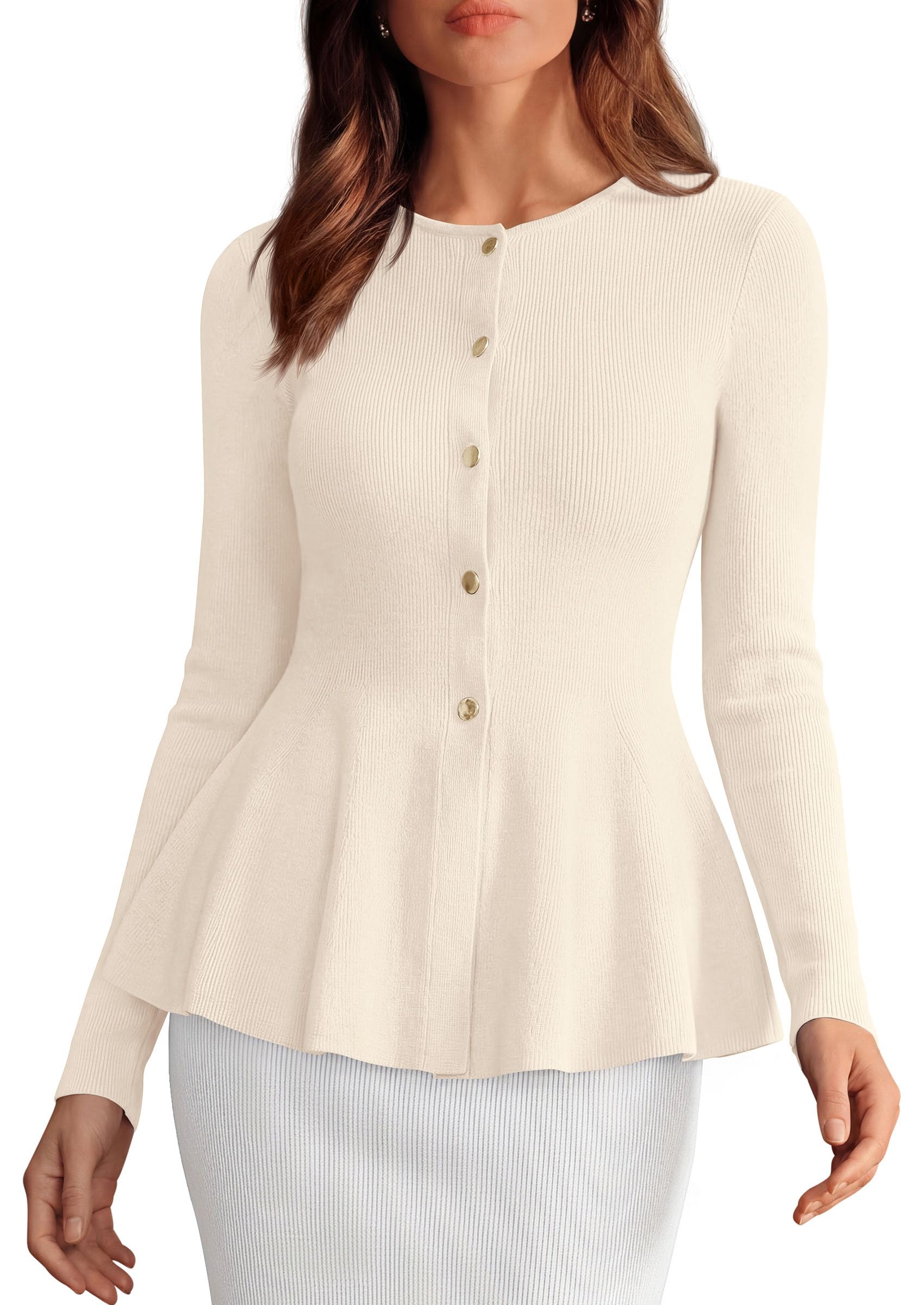 Women's Fall Lightweight Cardigan Sweaters, Beige,S