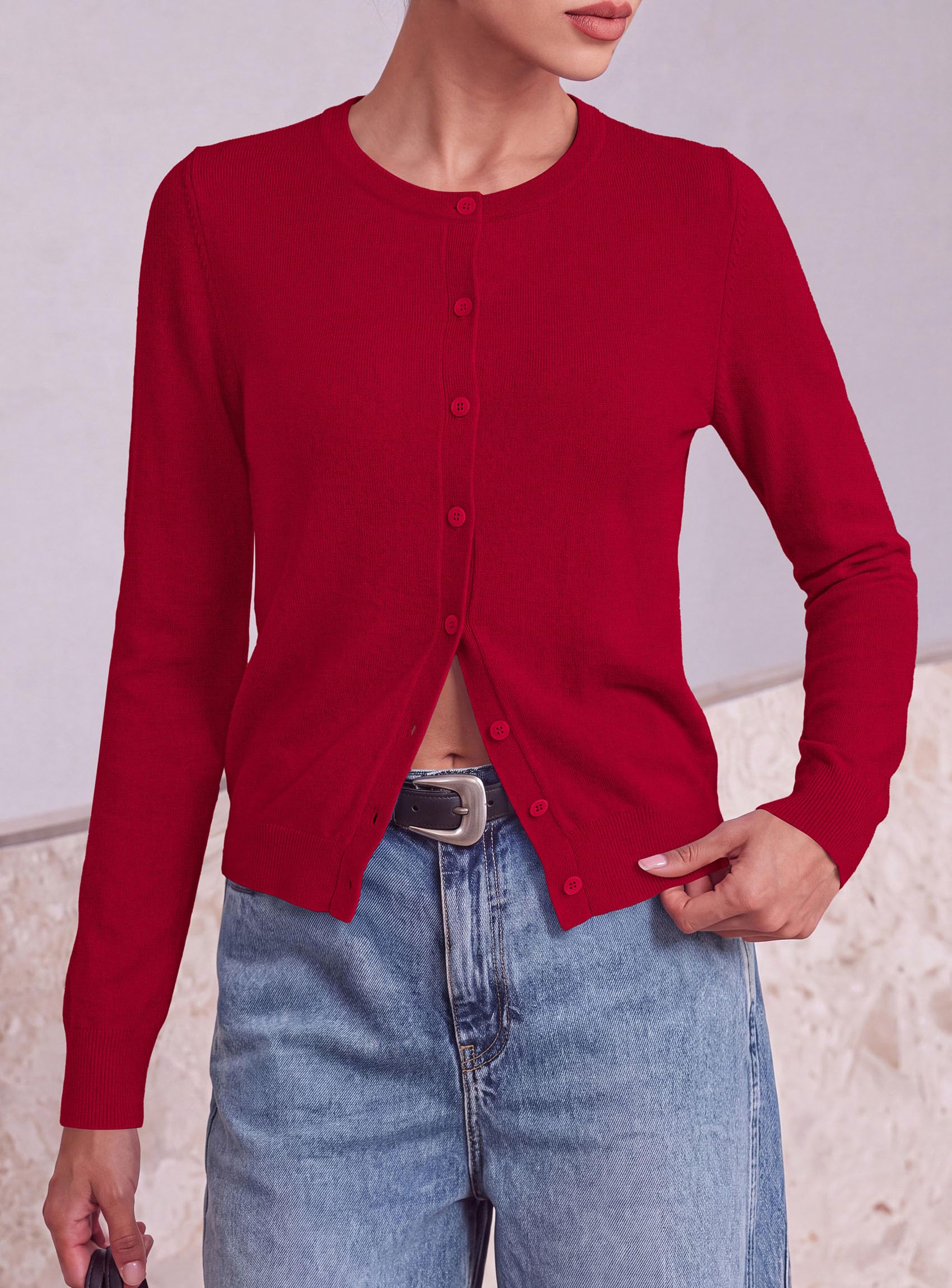 Lightweight Cardigans for Women Knit Button Up Fall Sweaters