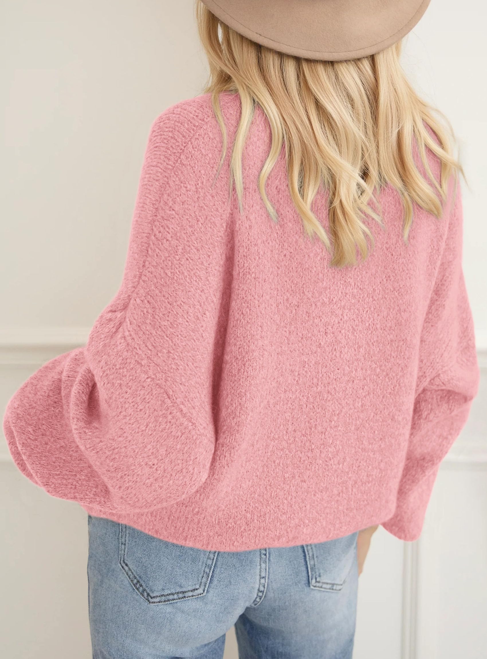 Women's Fall Oversized Holiday Sweaters (Light Pink,S)