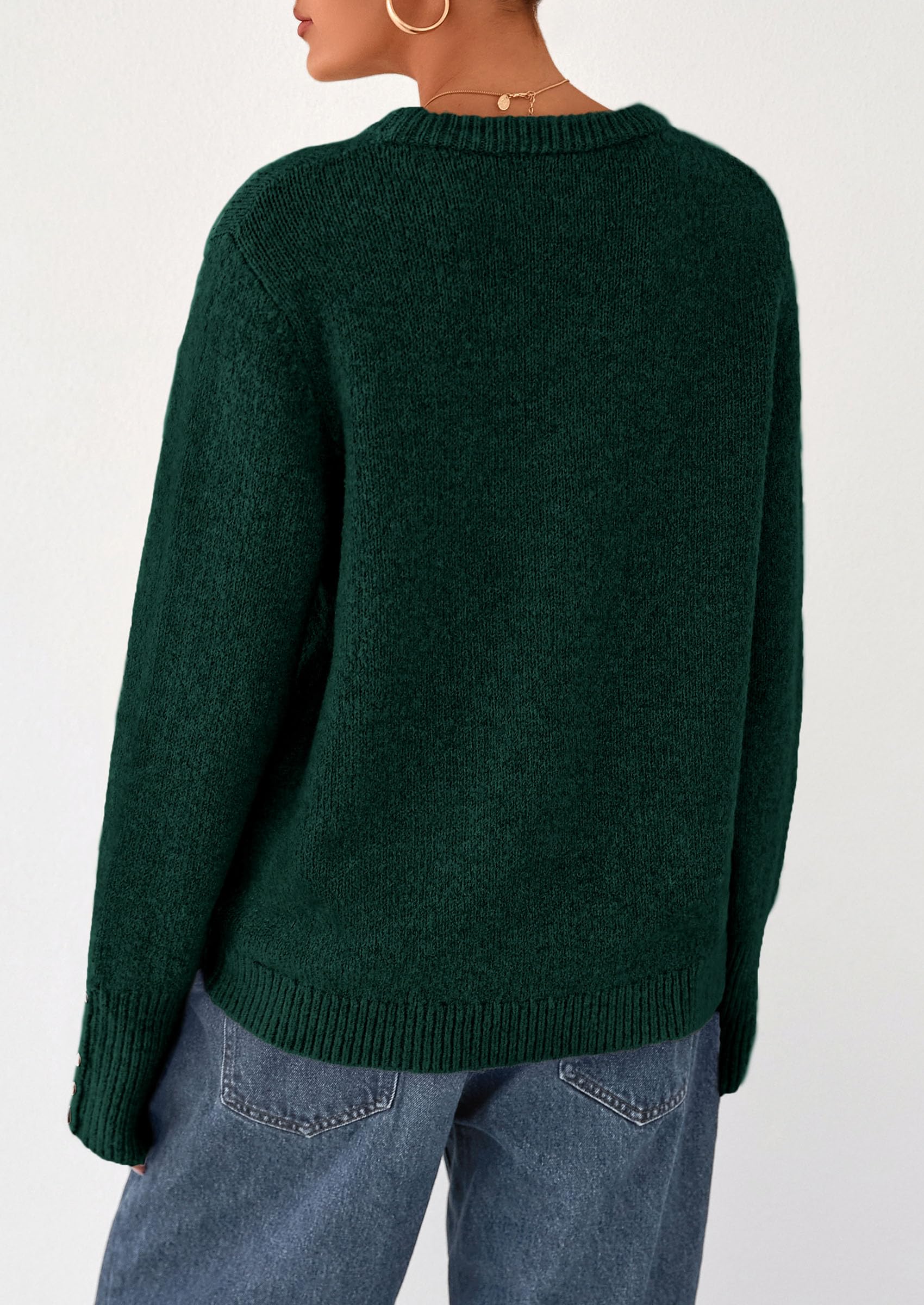 Fall Sweaters for Women Cozy Casual Pullover Ribbed Knit Tops