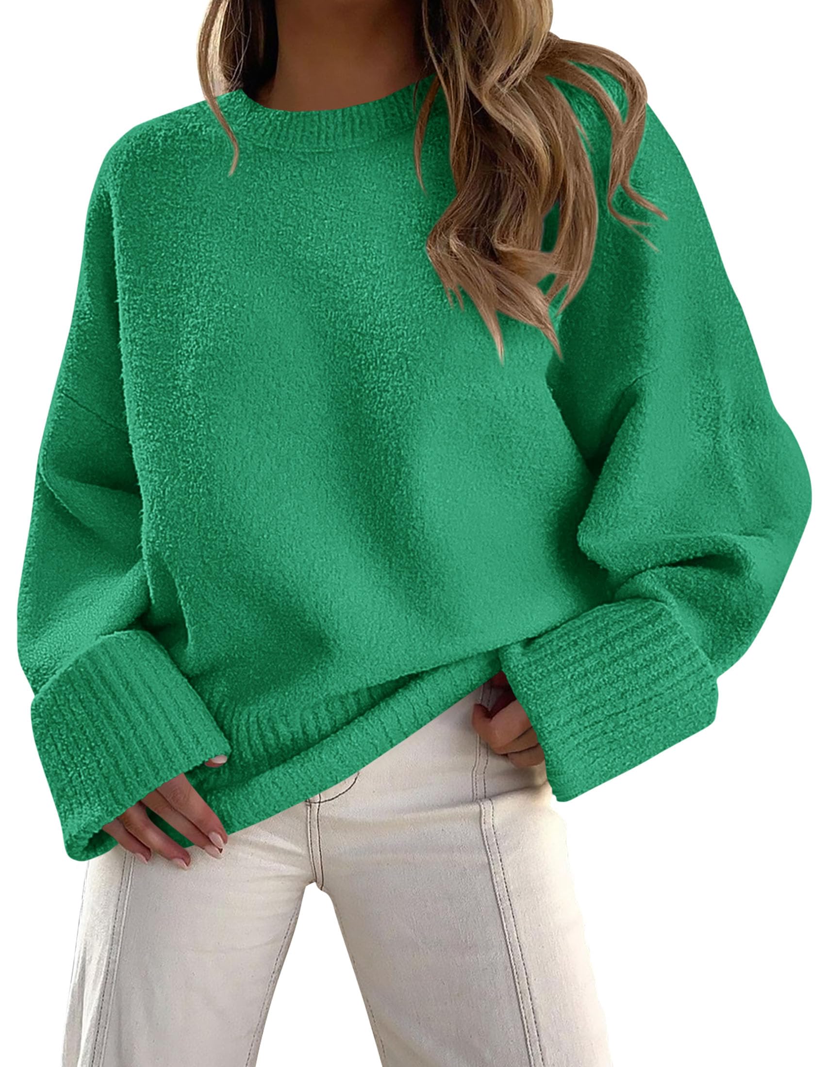Women's Fall Fashion Cozy Oversized Sweaters(Green,XS)