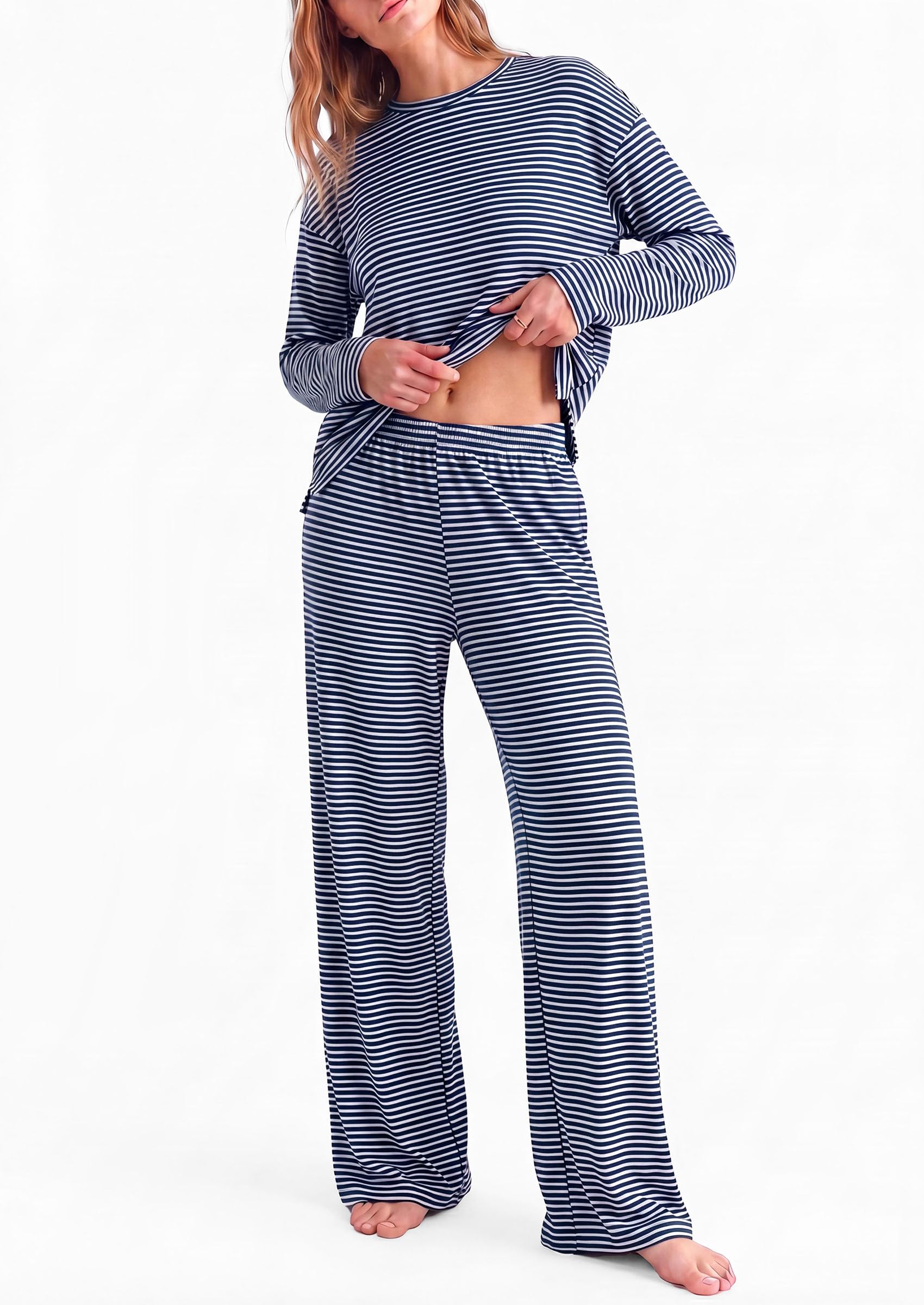 Lounge Sets for Women Fall Striped Matching Comfy Pajama Sets