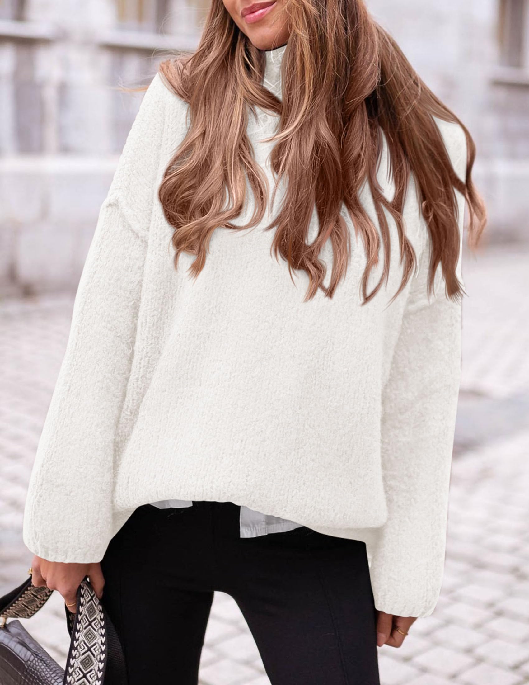 Women's Cozy Chunky Knit Oversized Fall Turtleneck Sweaters