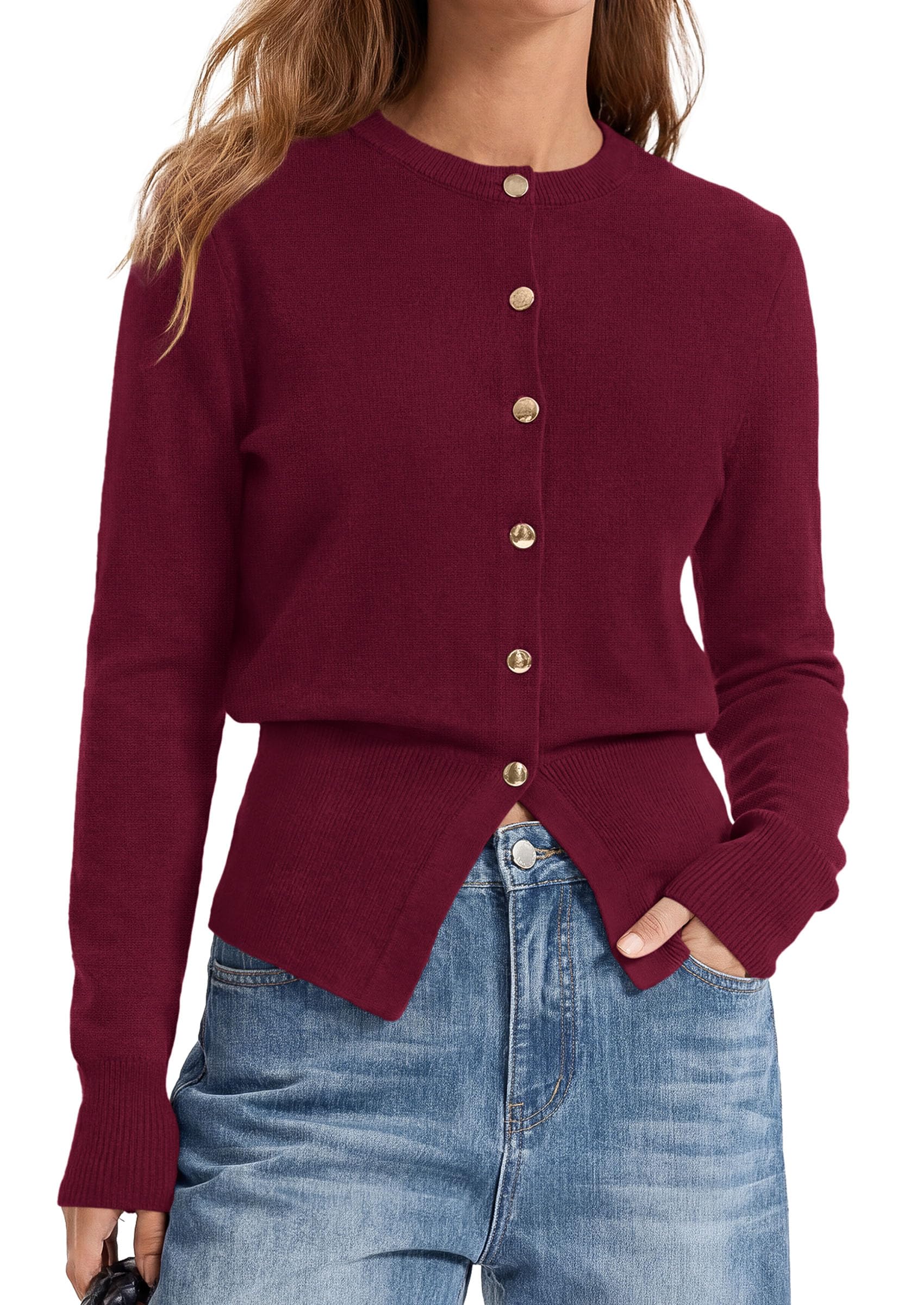 Womens Fall Fashion Knit Cardigan Sweaters Cinched Waist Tops
