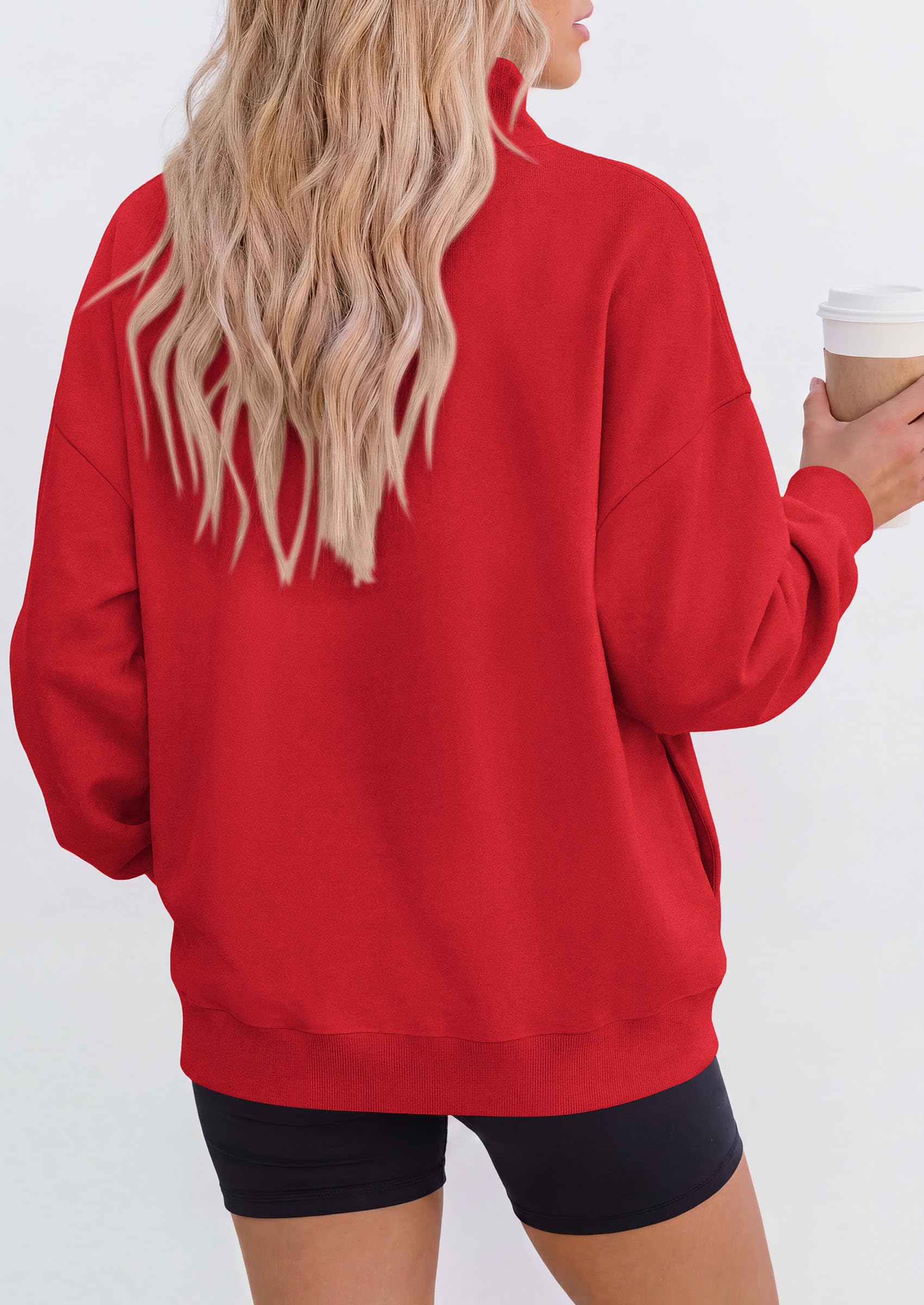 Womens Mock Neck Sweatshirt Oversized Pullover Fall Outfits