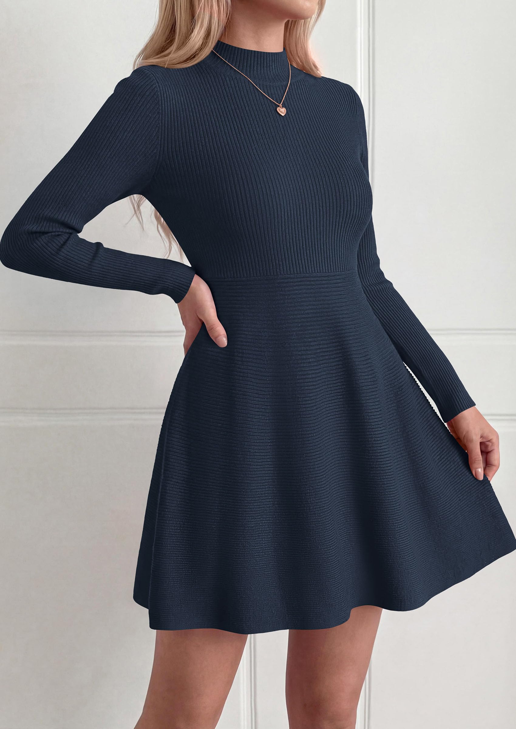 Women's Knit A Line Short Sweater Dress for Fall Wedding Guest