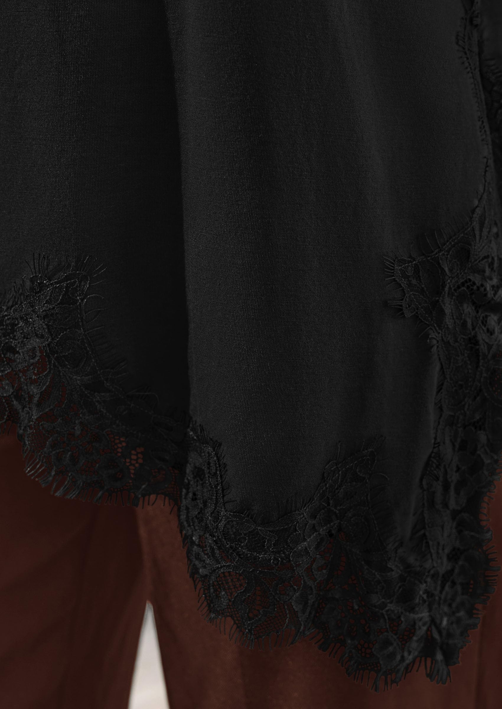 Women's Long Sleeve Asymmetrical Lace Tops Oversized Tshirts