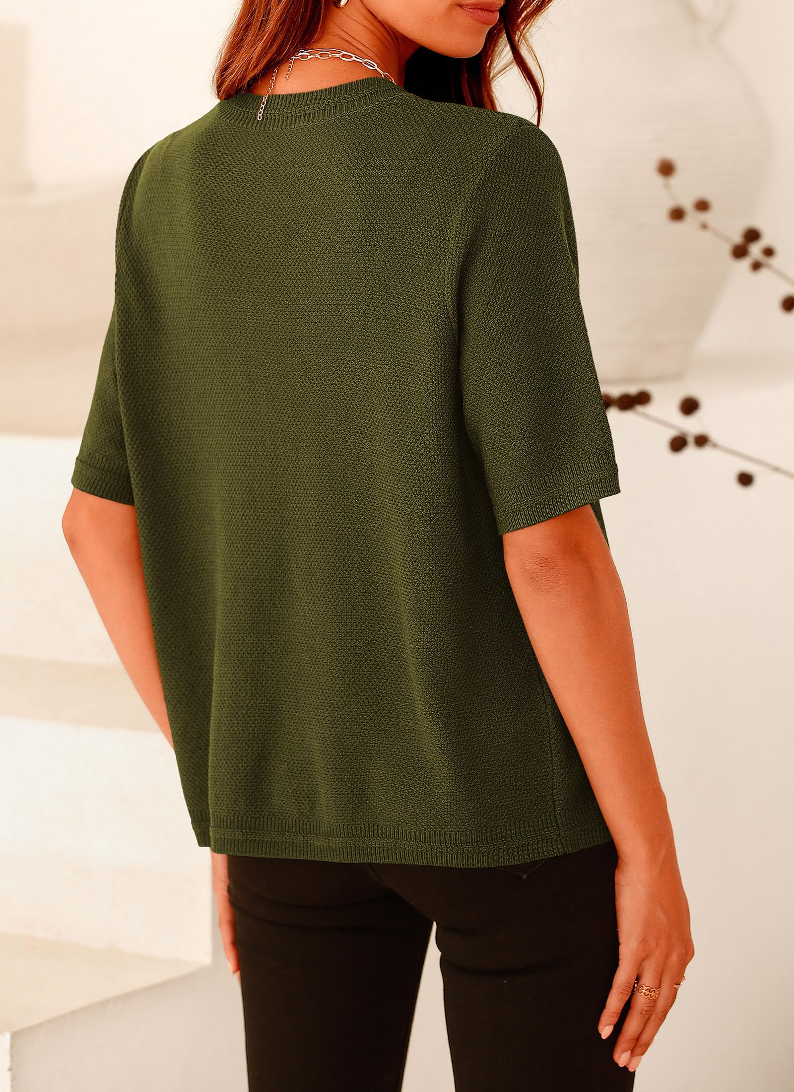 Women's Summer Casual Button Down Shirts Army Green,Small