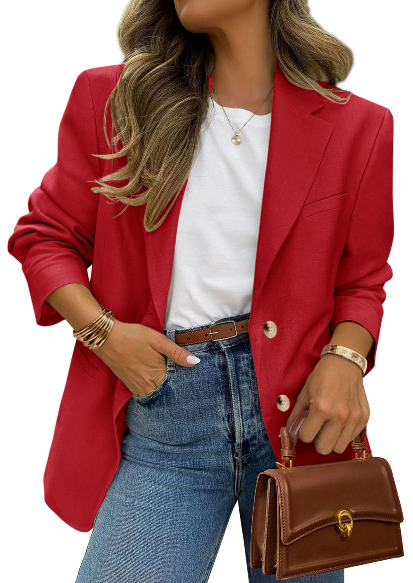 2026 Blazers for Women Business Casual,Red,XS