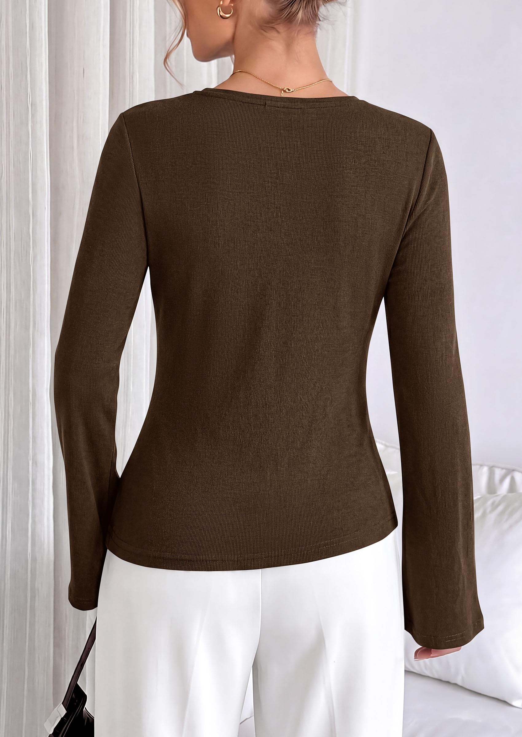 Asymmetrical Tops for Women Fall Business Casual Peplum Top