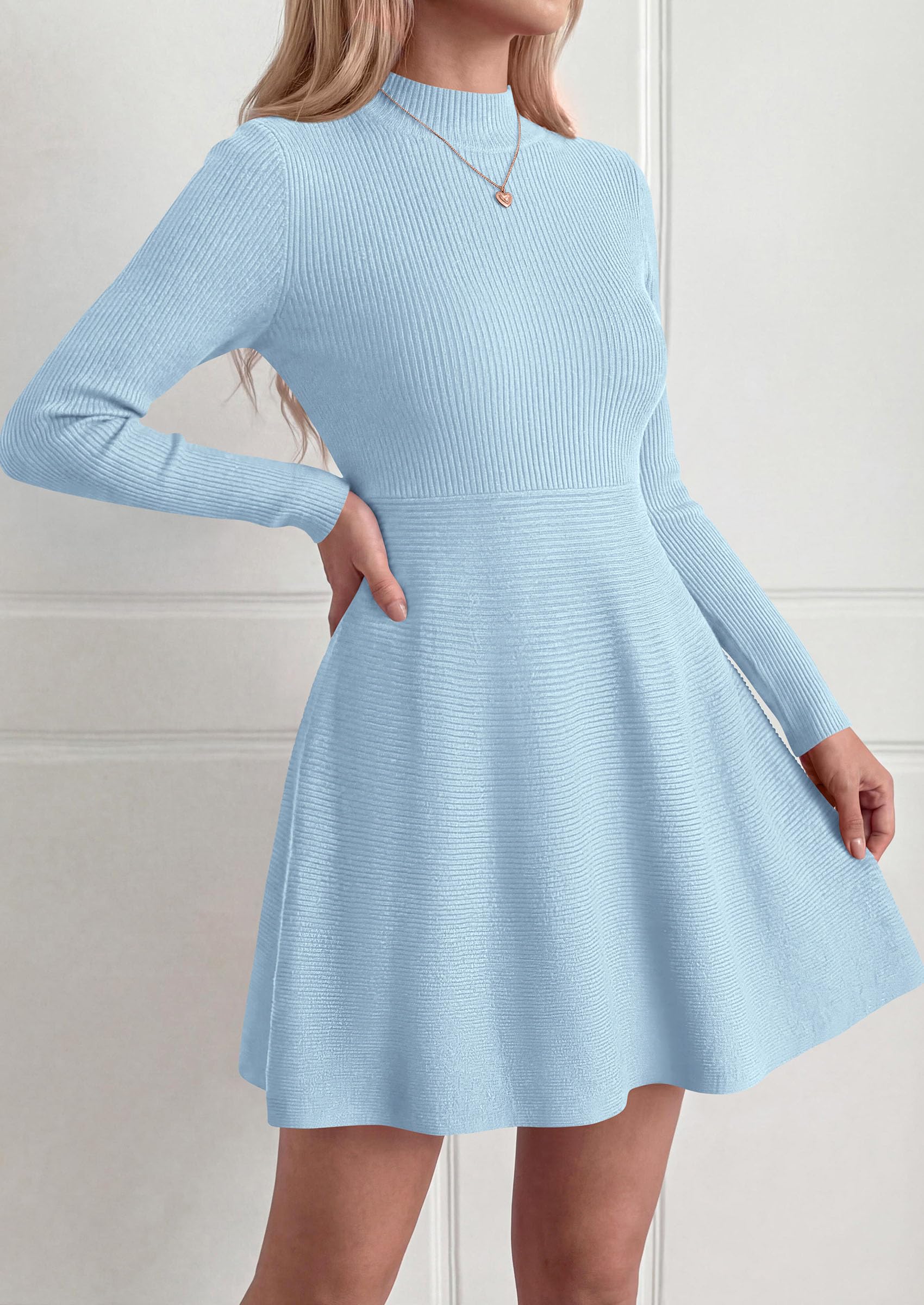 Women's Knit A Line Short Sweater Dress for Fall Wedding Guest