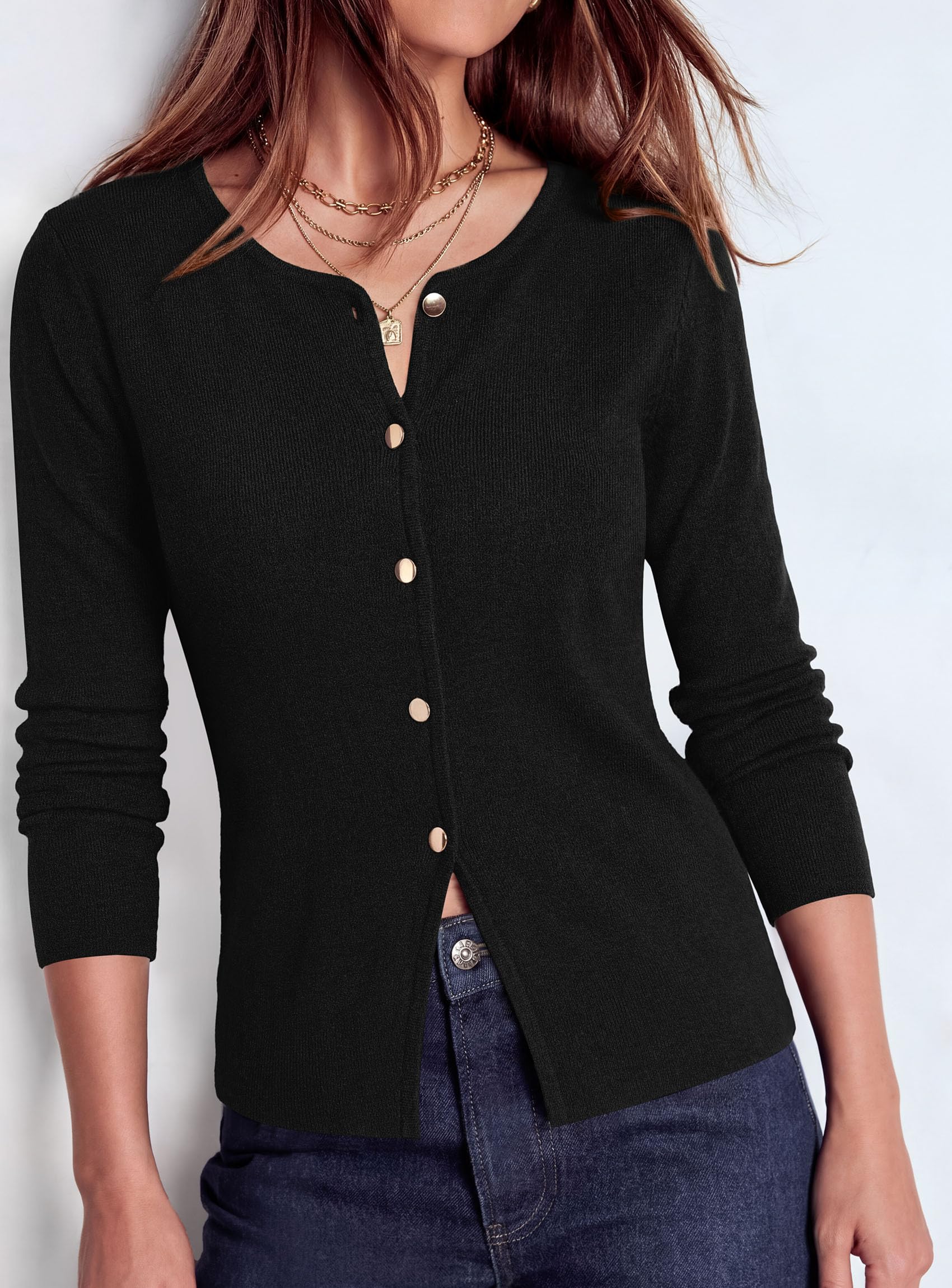 Lightweight Cardigan Sweaters for Women Button Up Fall Outfits