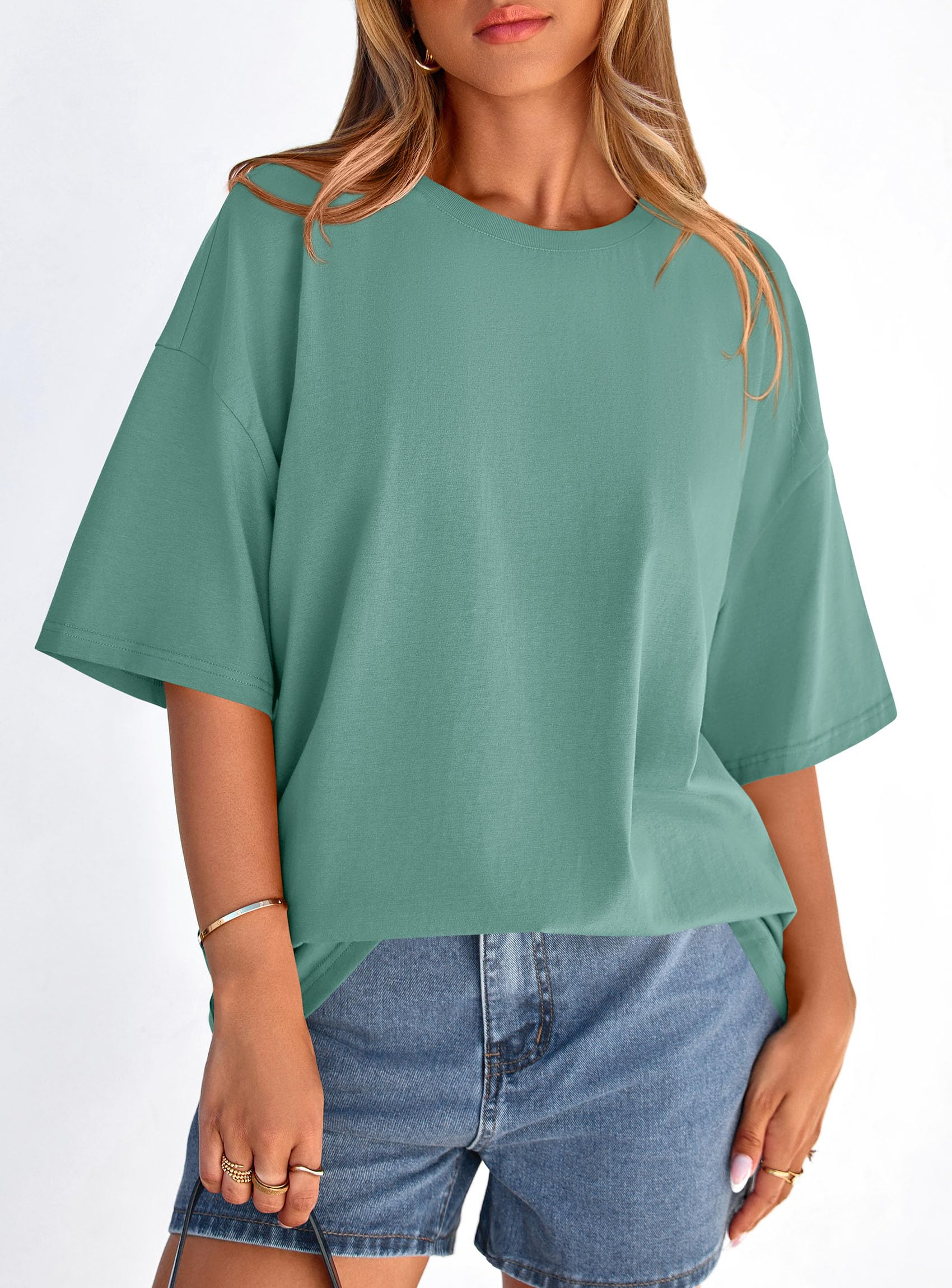 Women's Oversized Tshirts Going Out Tops (Light Green,S)