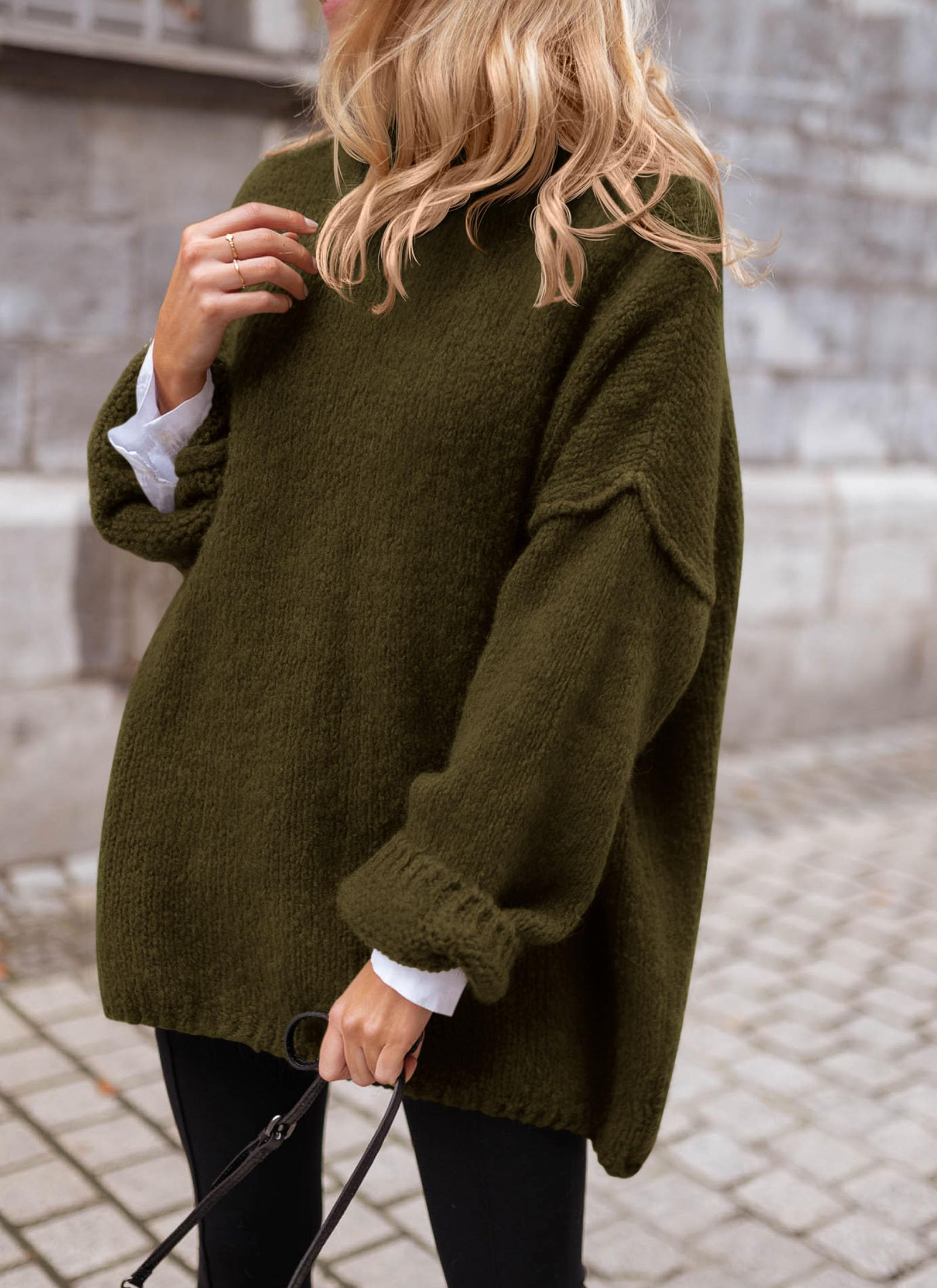 Women's Cozy Chunky Knit Oversized Fall Turtleneck Sweaters
