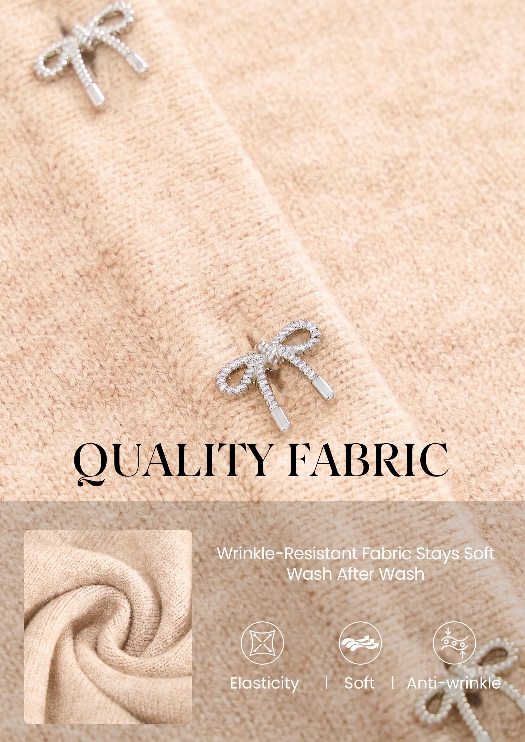 Cardigan Sweaters for Women Cropped Bow Button Up Cardigan