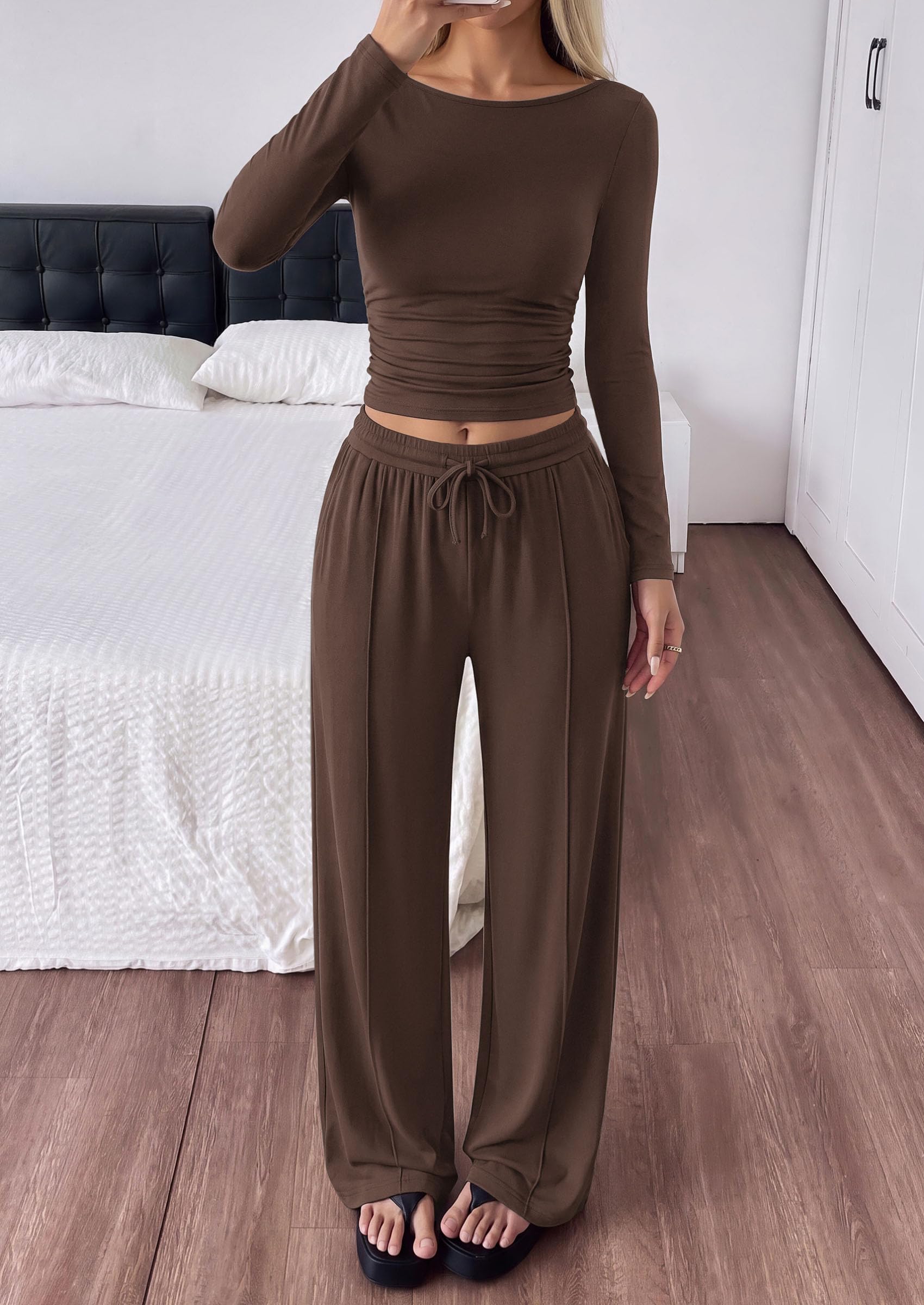 Womens 2 Piece Lounge Sets Fall Fashion Airport Travel Outfits